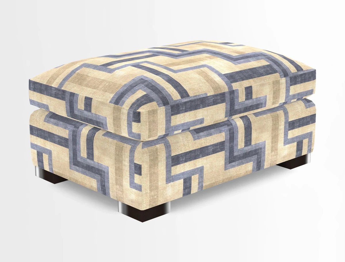 Wadenhoe Storage Footstool in Two Tone Plain Biscuit
