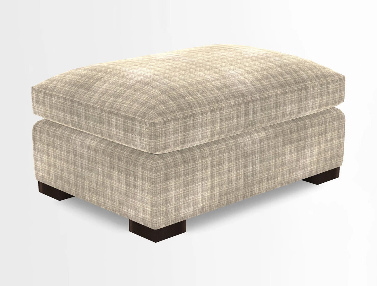 Wadenhoe Storage Footstool in Two Tone Plain Biscuit