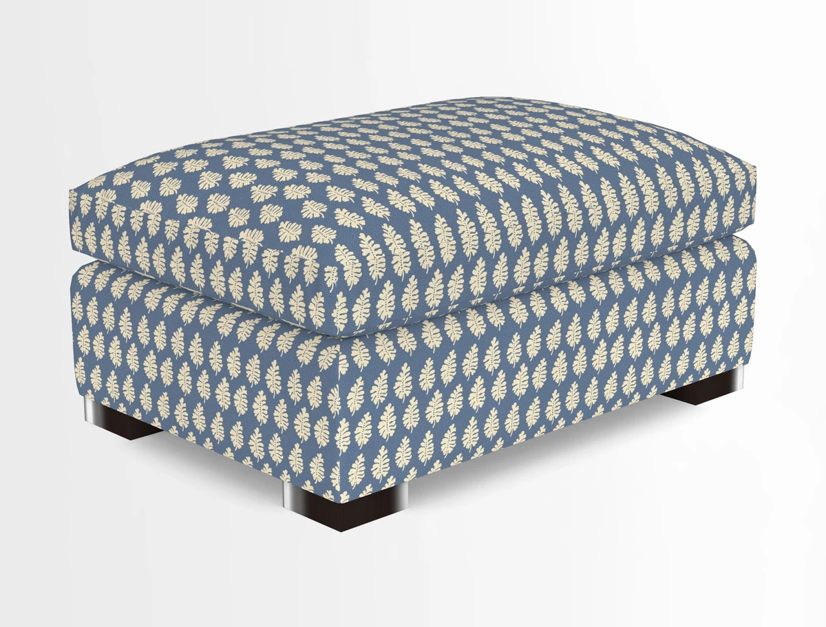Wadenhoe Storage Footstool in Two Tone Plain Biscuit