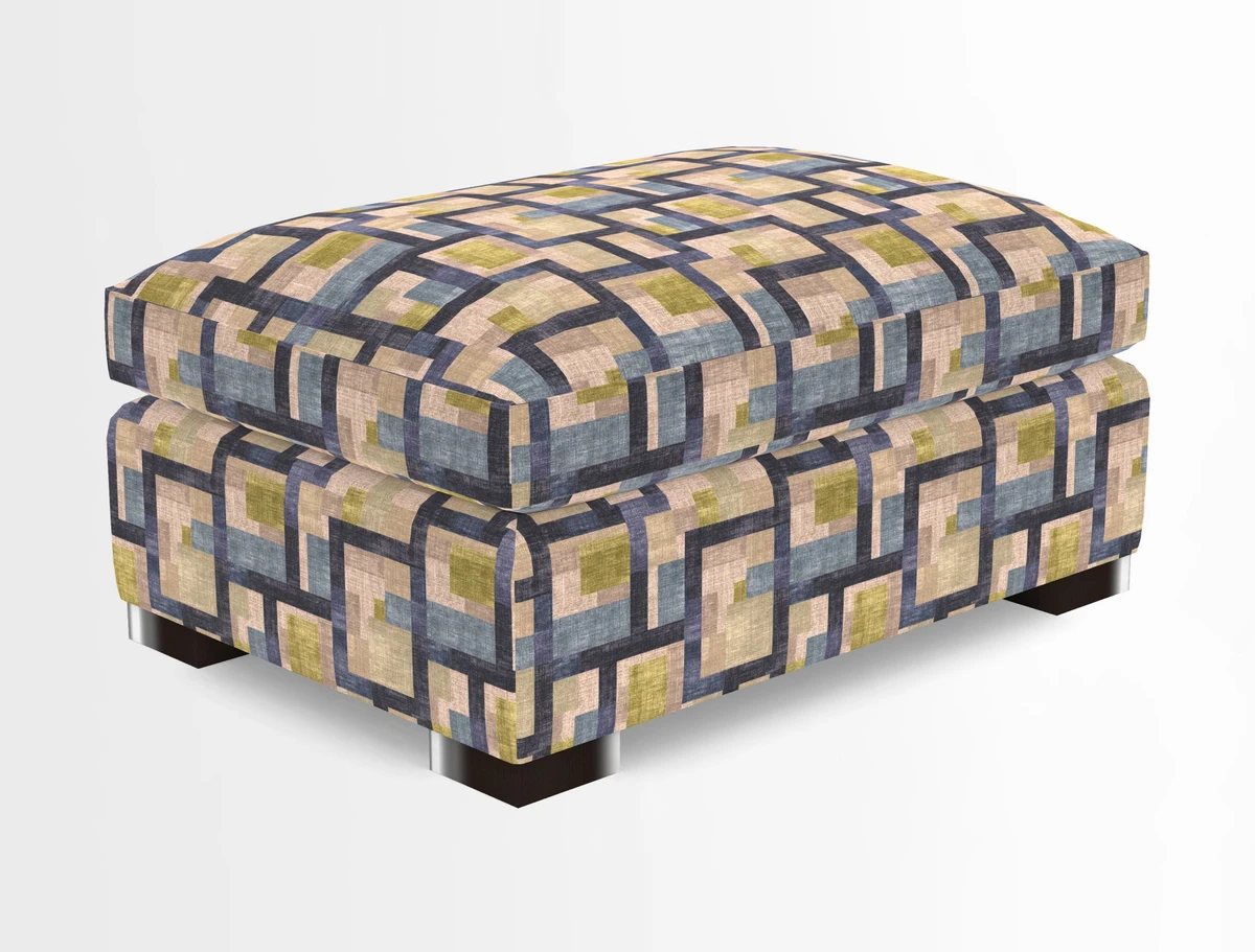 Wadenhoe Storage Footstool in Two Tone Plain Biscuit