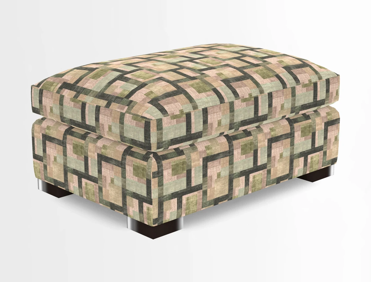 Wadenhoe Storage Footstool in Two Tone Plain Biscuit