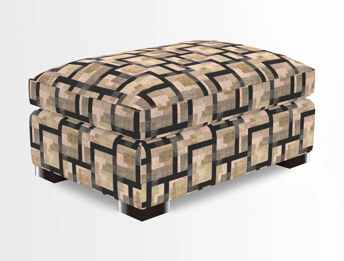 Wadenhoe Storage Footstool in Two Tone Plain Biscuit