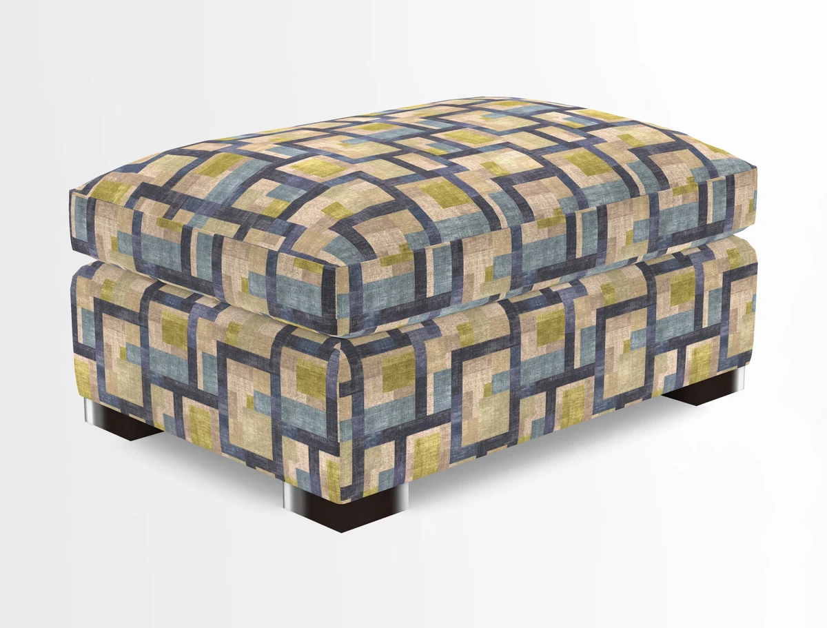 Wadenhoe Storage Footstool in Two Tone Plain Biscuit