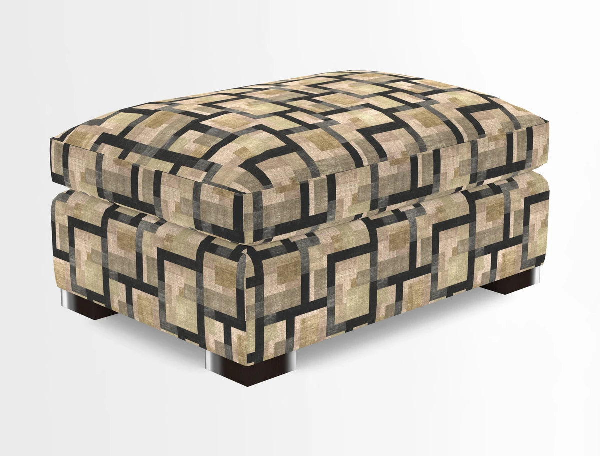 Wadenhoe Storage Footstool in Two Tone Plain Biscuit