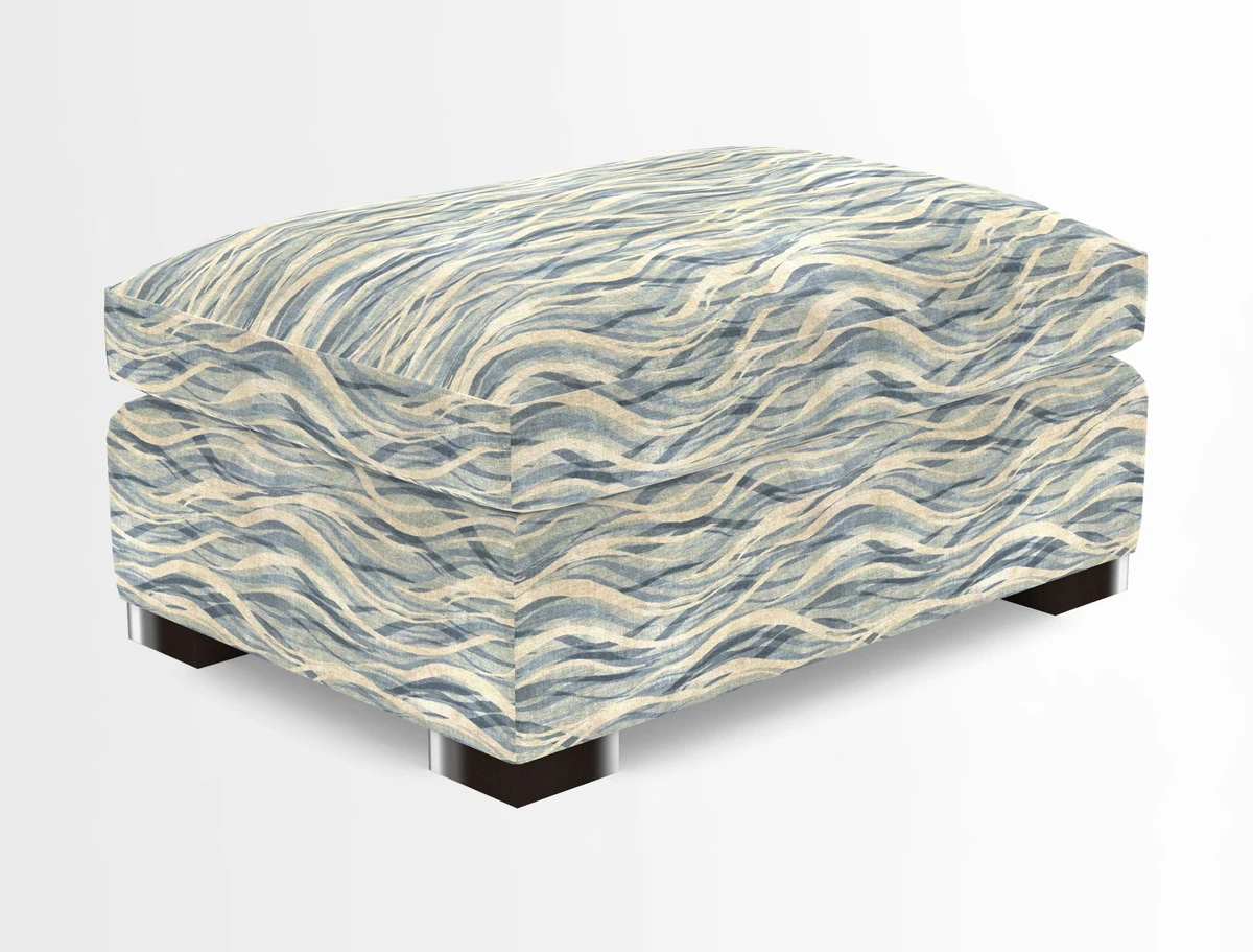 Wadenhoe Storage Footstool in Two Tone Plain Biscuit
