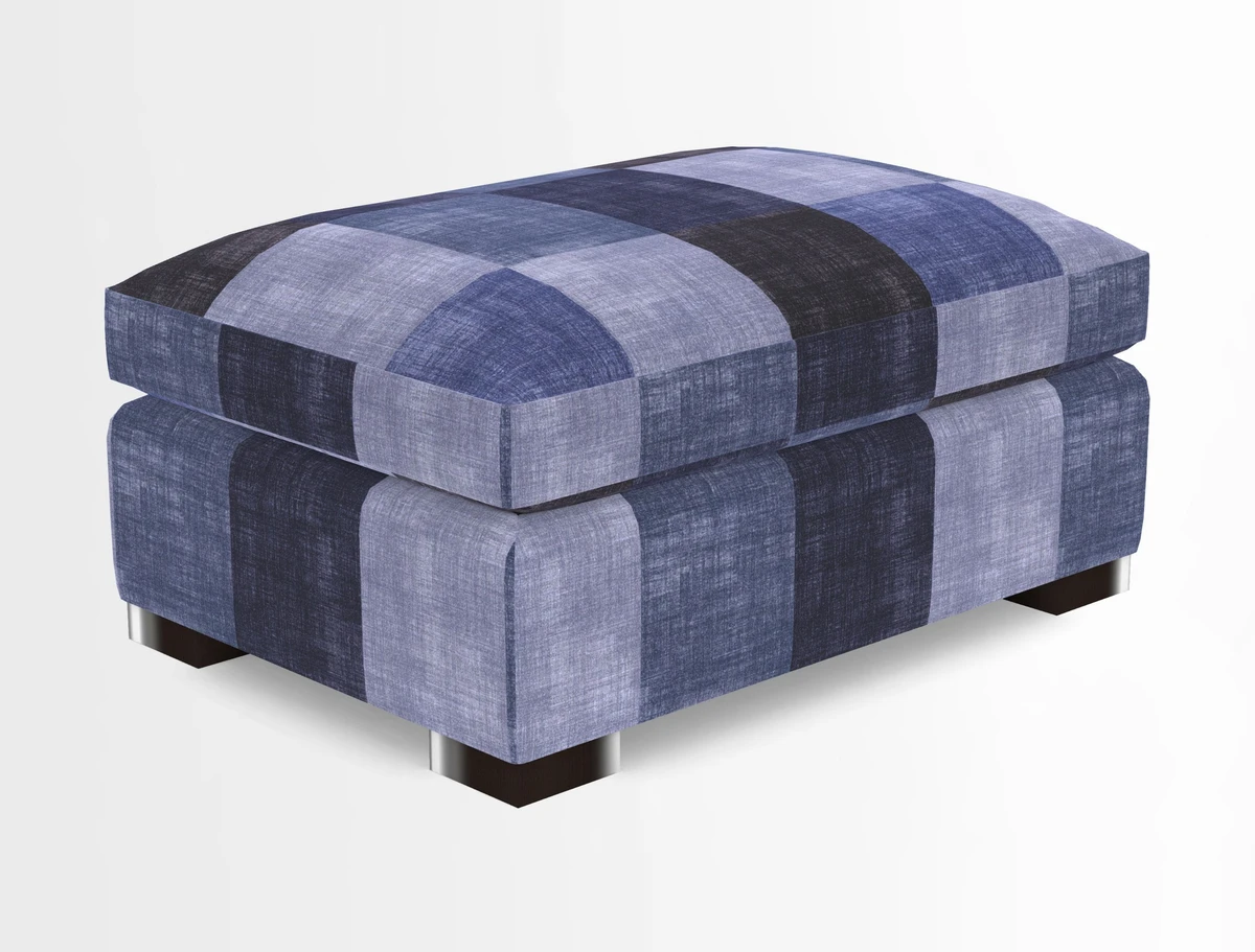 Wadenhoe Storage Footstool in Two Tone Plain Biscuit