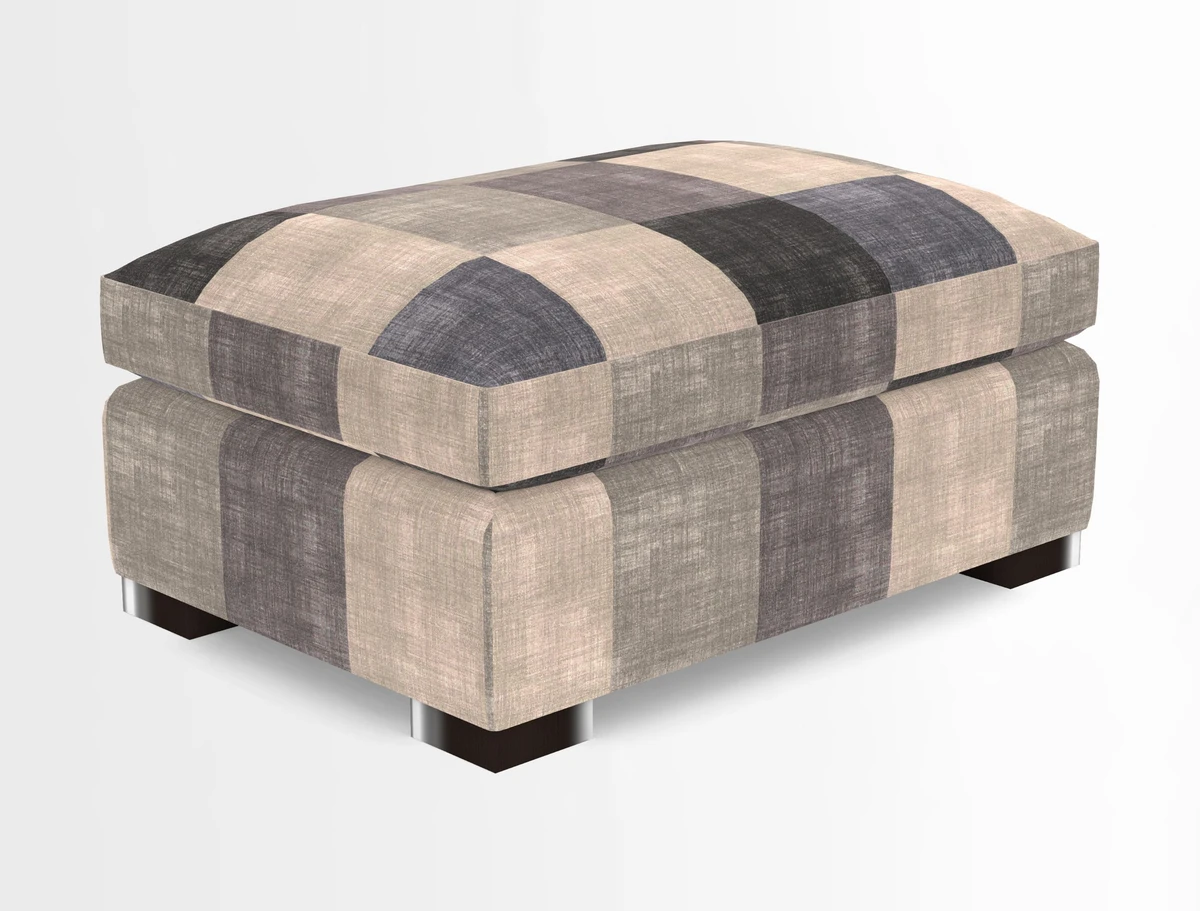 Wadenhoe Storage Footstool in Two Tone Plain Biscuit