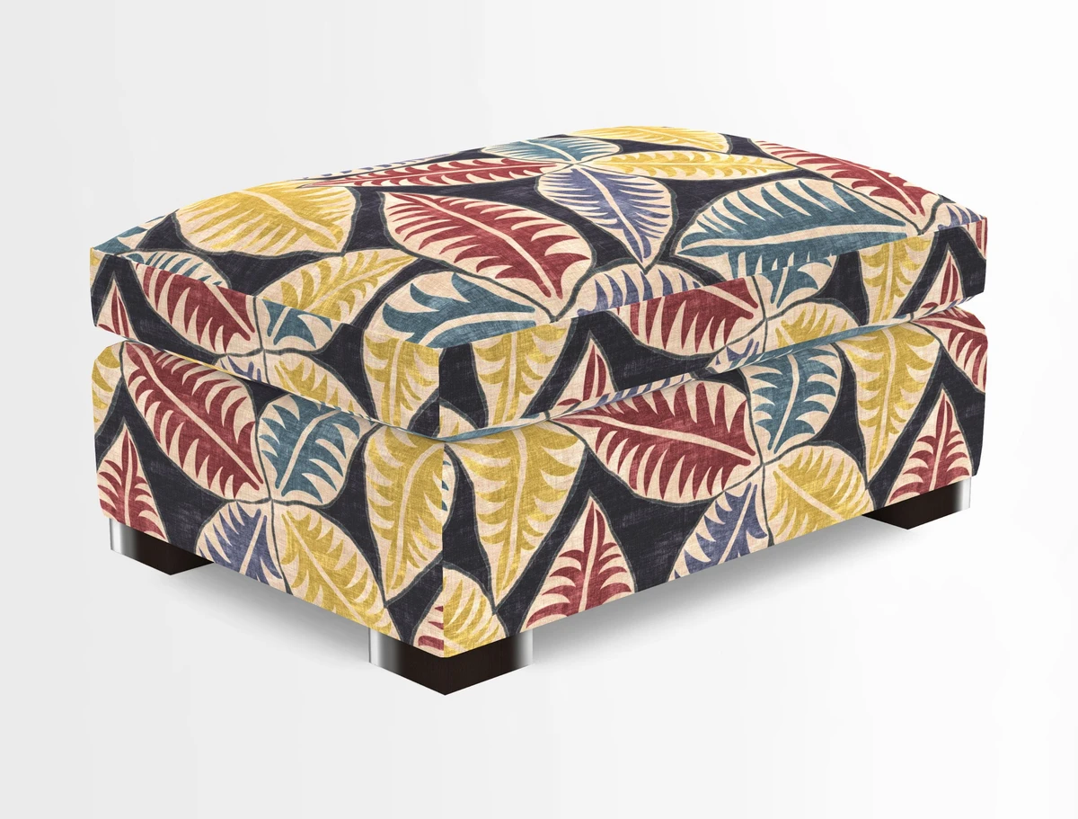 Wadenhoe Storage Footstool in Two Tone Plain Biscuit