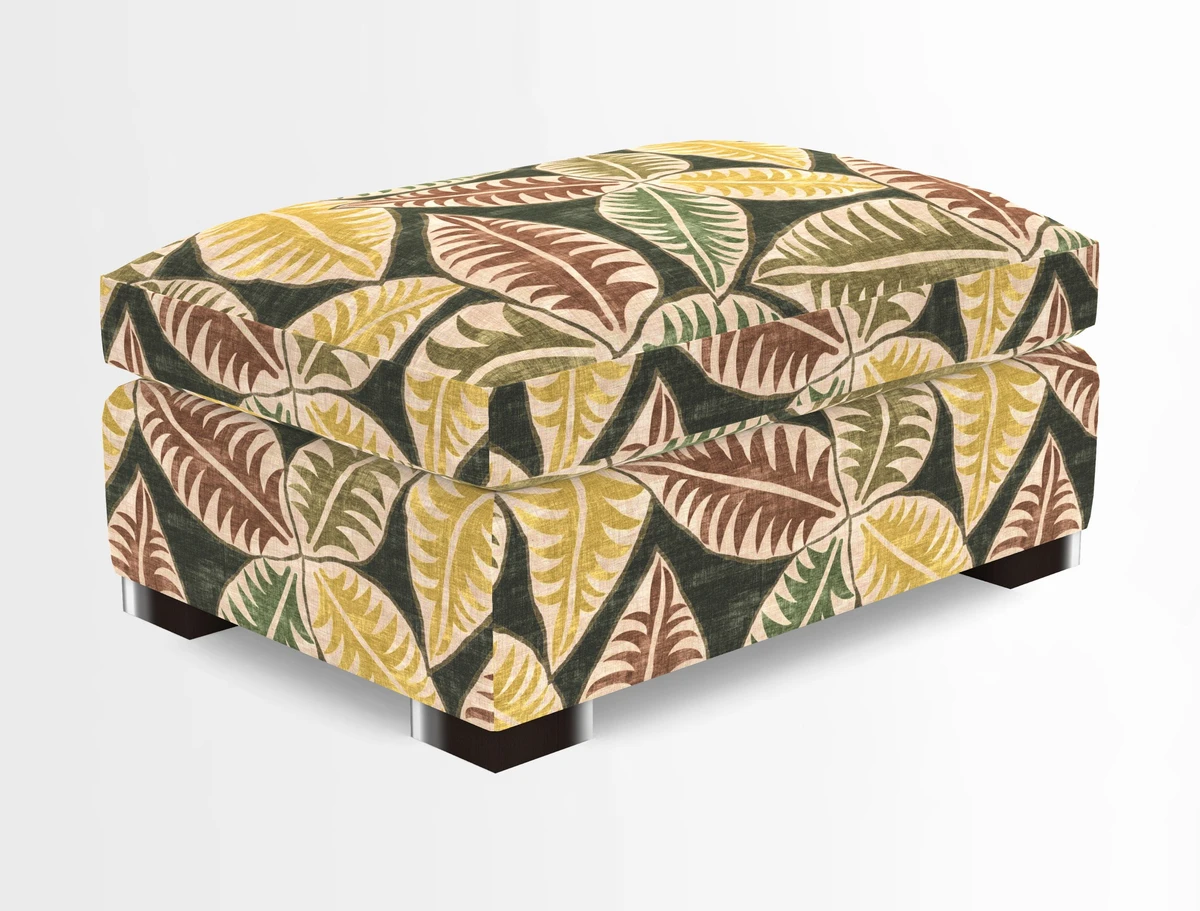 Wadenhoe Storage Footstool in Two Tone Plain Biscuit