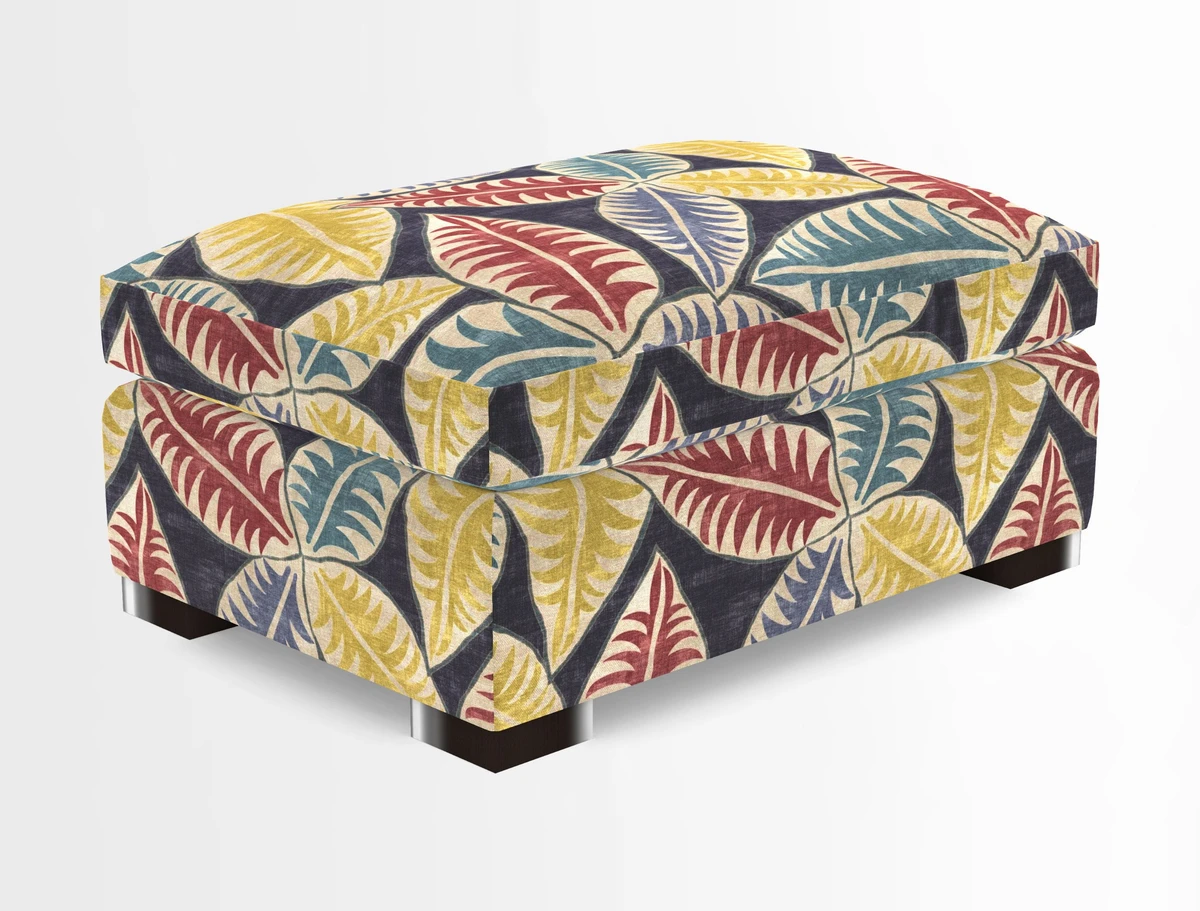 Wadenhoe Storage Footstool in Two Tone Plain Biscuit