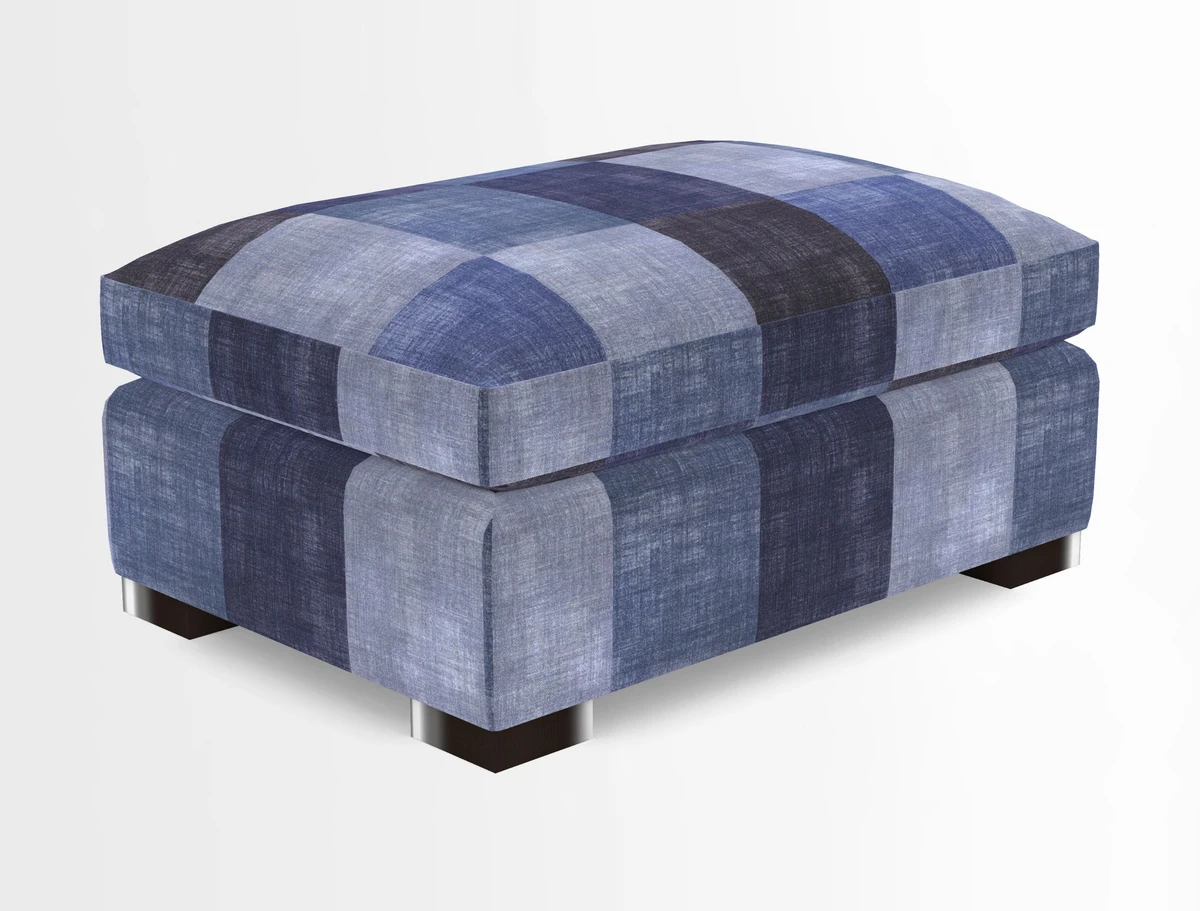 Wadenhoe Storage Footstool in Two Tone Plain Biscuit