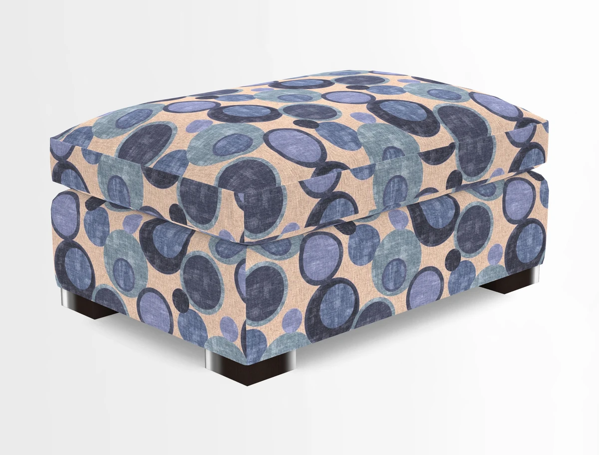 Wadenhoe Storage Footstool in Two Tone Plain Biscuit