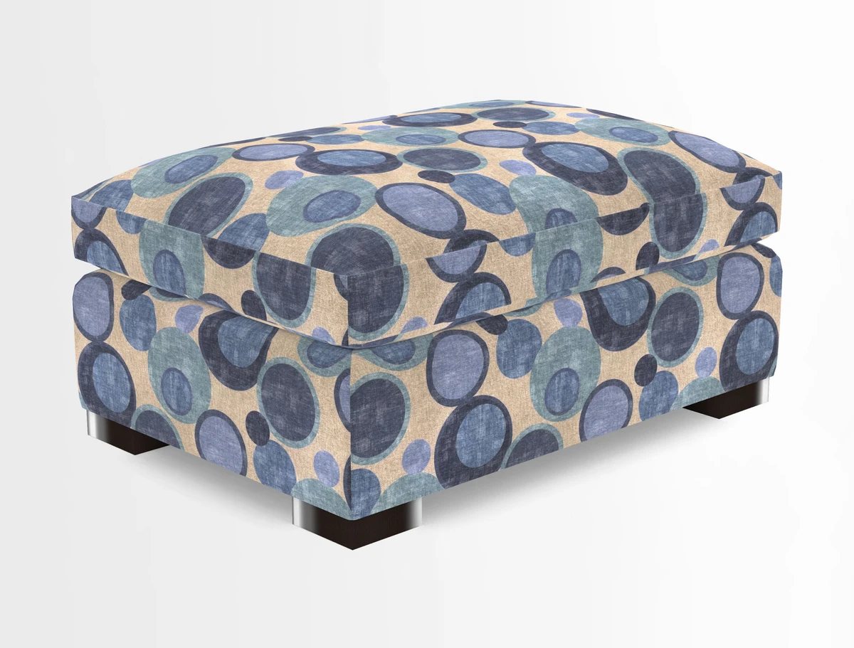 Wadenhoe Storage Footstool in Two Tone Plain Biscuit