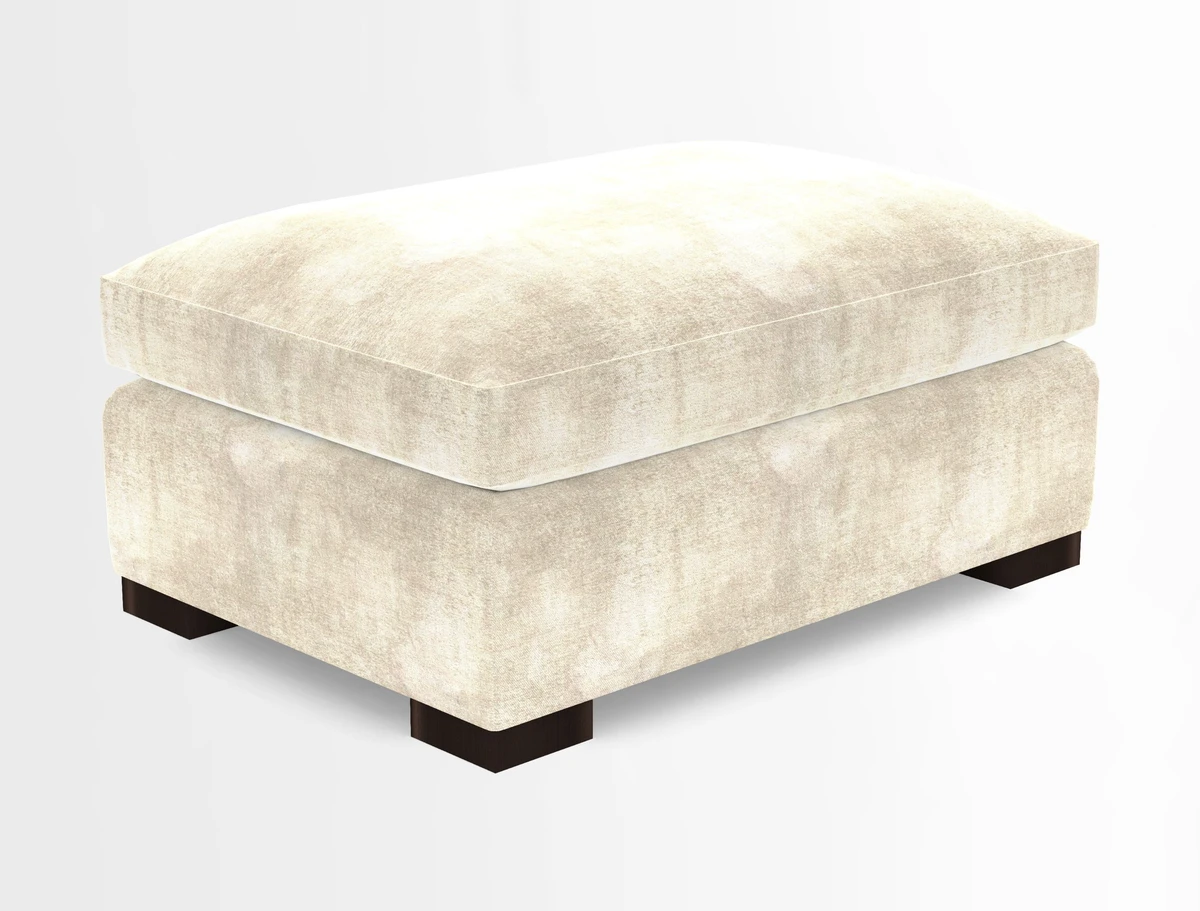 Wadenhoe Storage Footstool in Two Tone Plain Biscuit