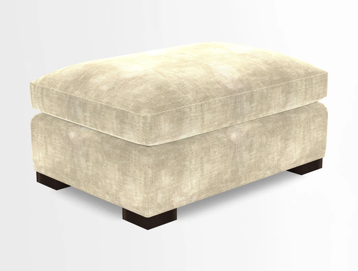 Wadenhoe Storage Footstool in Two Tone Plain Biscuit