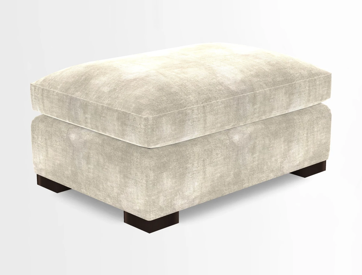 Wadenhoe Storage Footstool in Two Tone Plain Biscuit