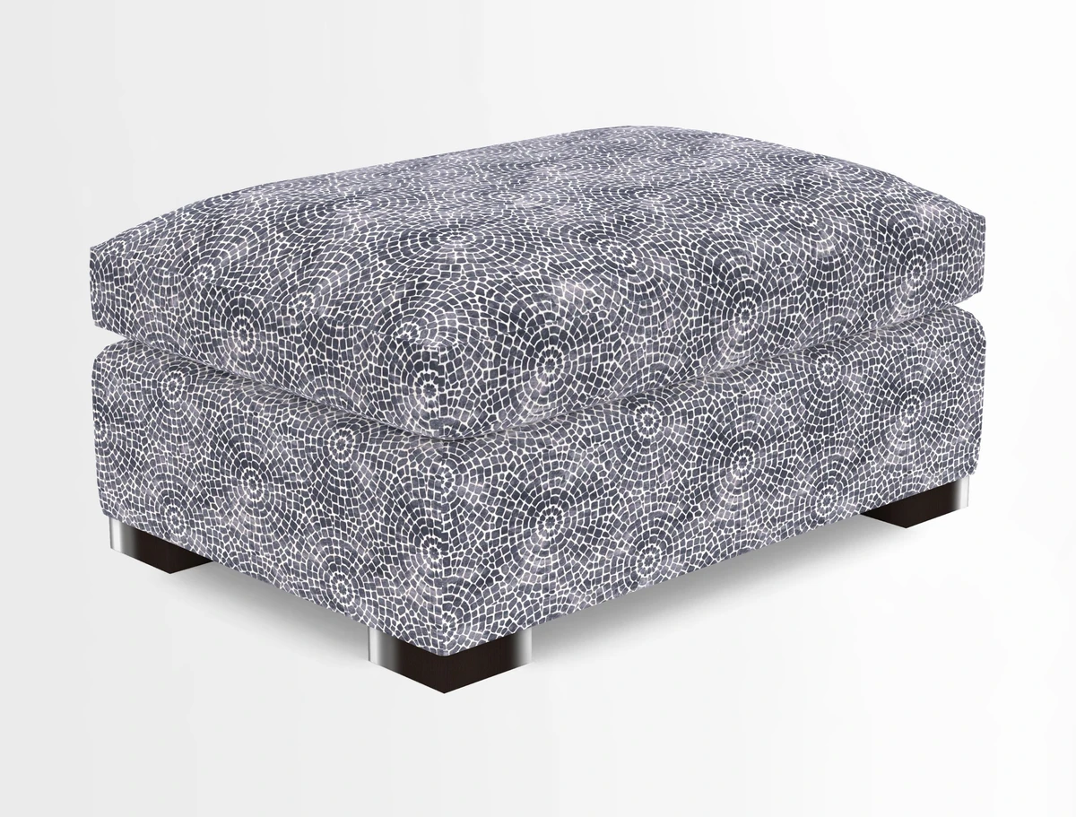 Wadenhoe Storage Footstool in Two Tone Plain Biscuit