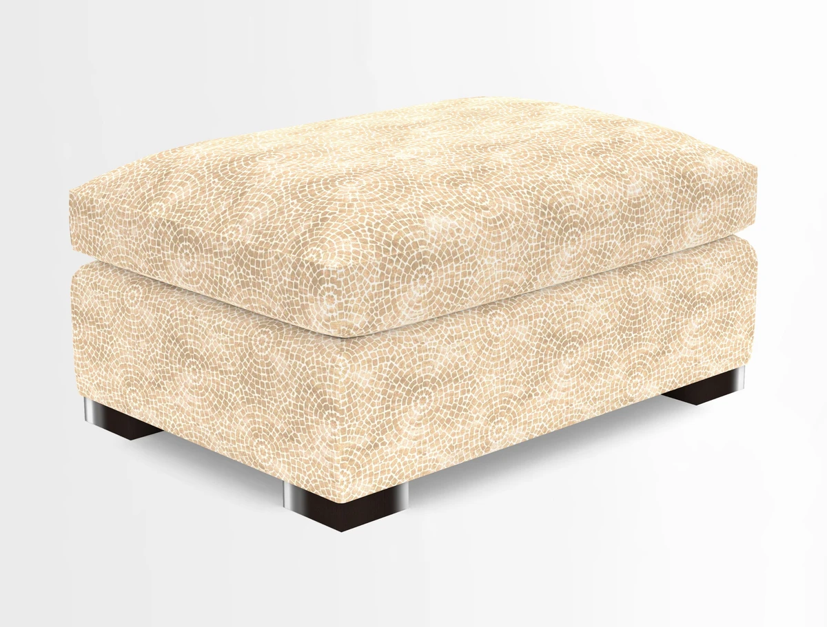 Wadenhoe Storage Footstool in Two Tone Plain Biscuit