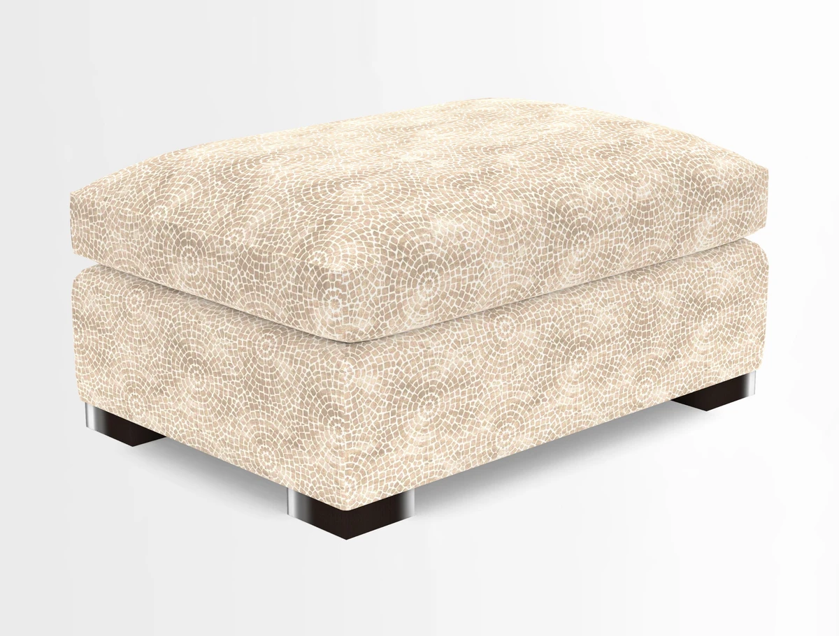 Wadenhoe Storage Footstool in Two Tone Plain Biscuit