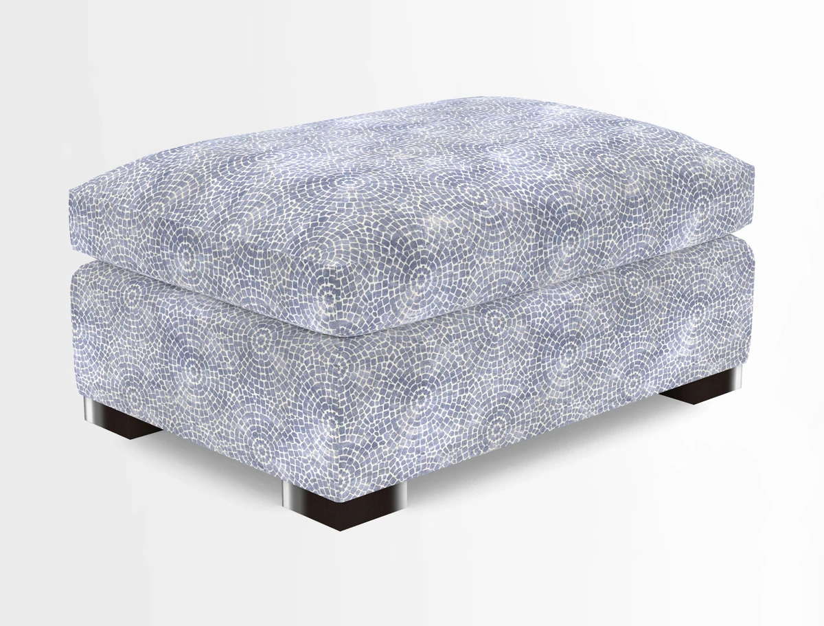 Wadenhoe Storage Footstool in Two Tone Plain Biscuit
