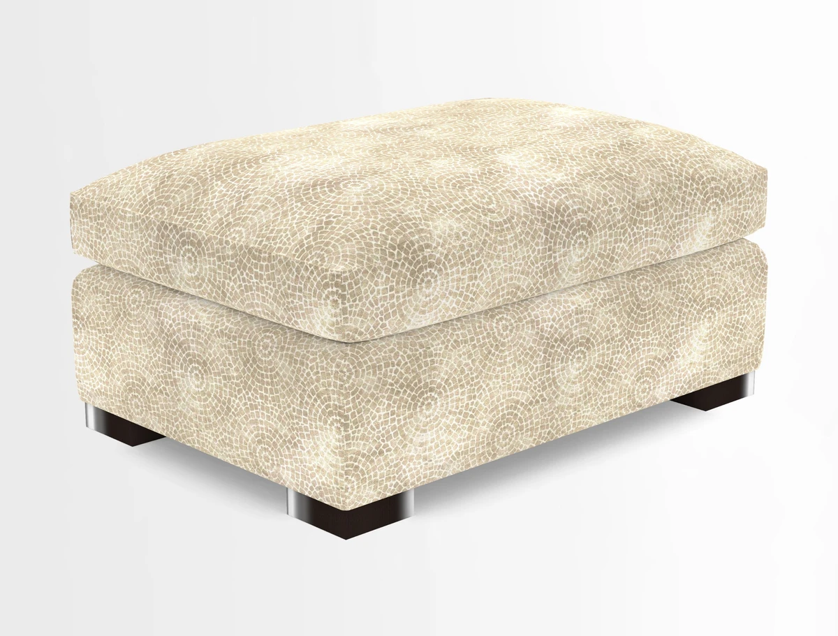 Wadenhoe Storage Footstool in Two Tone Plain Biscuit