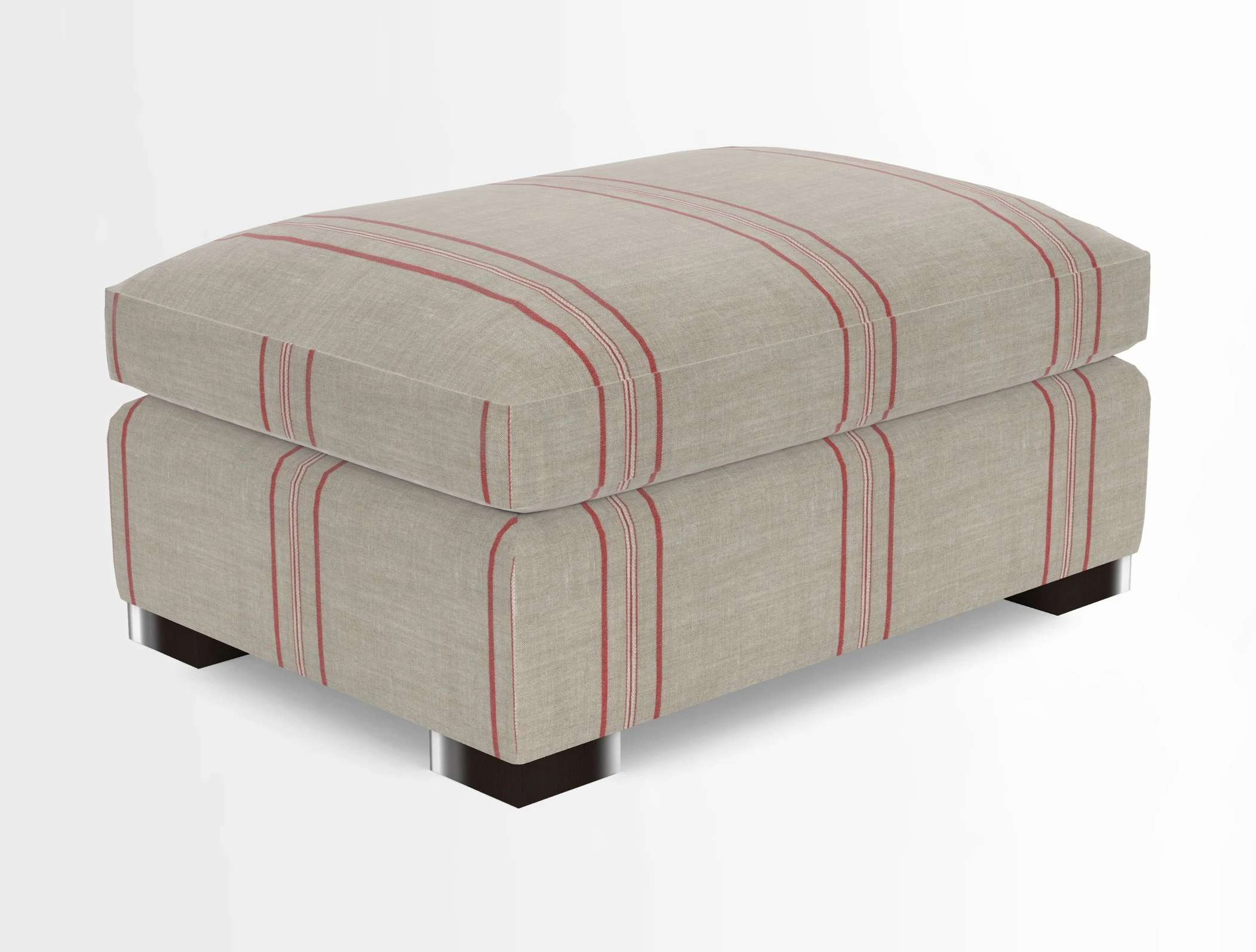 Wadenhoe Storage Footstool in Two Tone Plain Biscuit