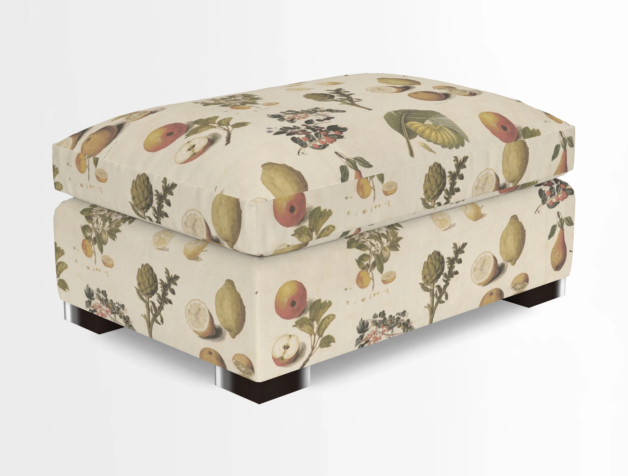 Wadenhoe Storage Footstool in Two Tone Plain Biscuit