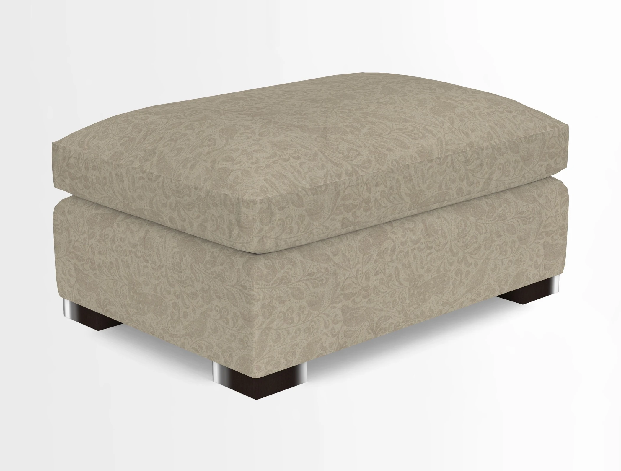 Wadenhoe Storage Footstool in Two Tone Plain Biscuit