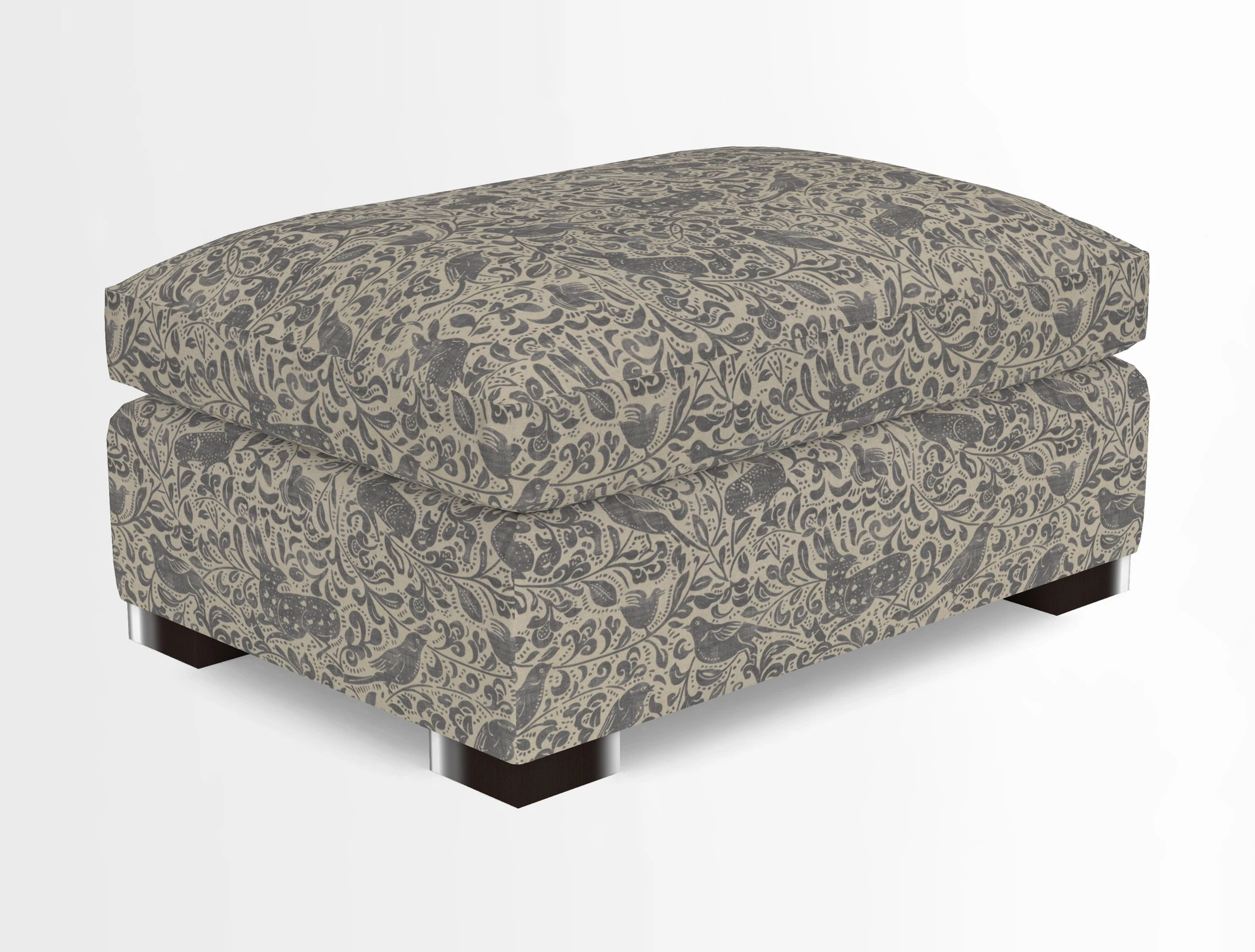 Wadenhoe Storage Footstool in Two Tone Plain Biscuit