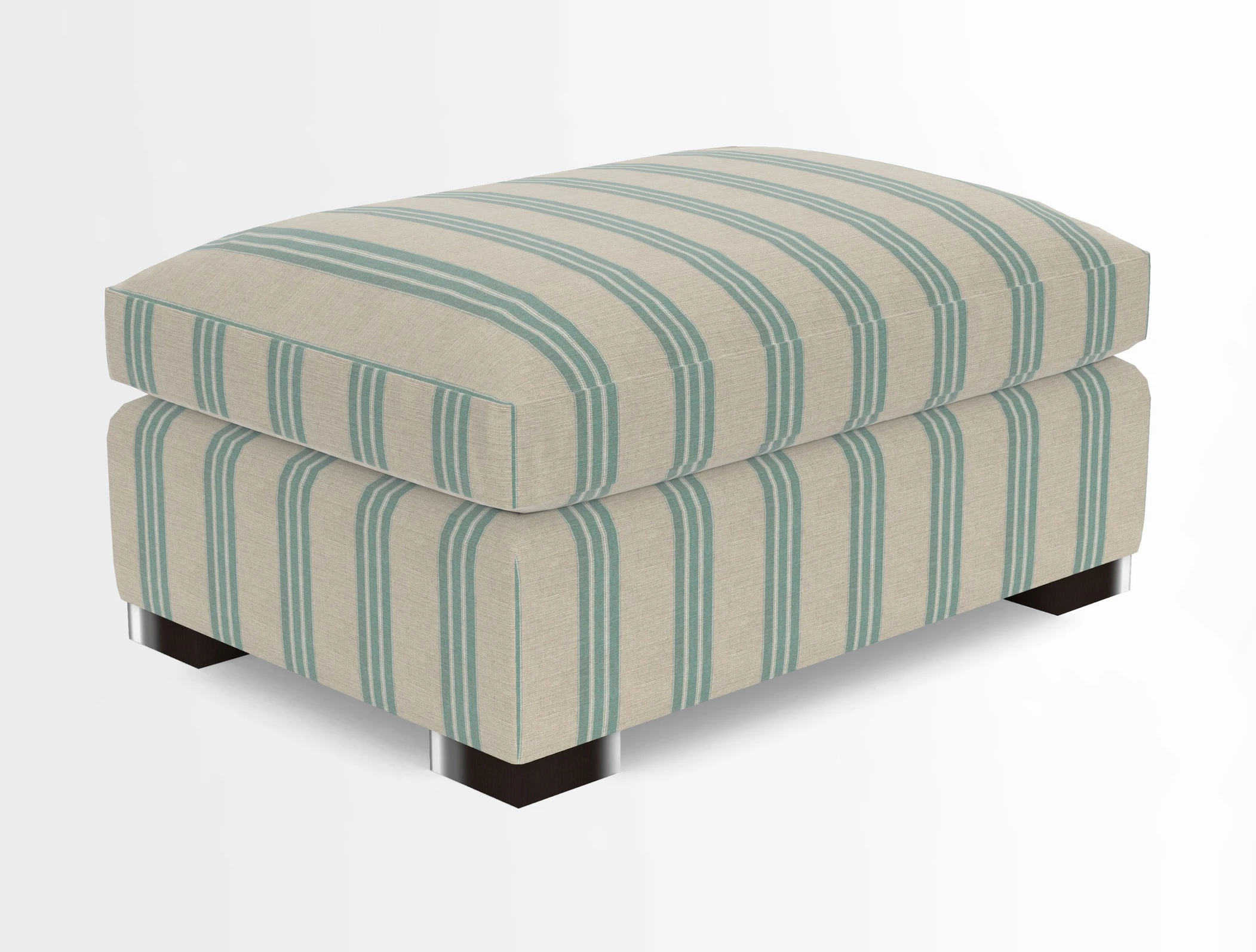 Wadenhoe Storage Footstool in Two Tone Plain Biscuit