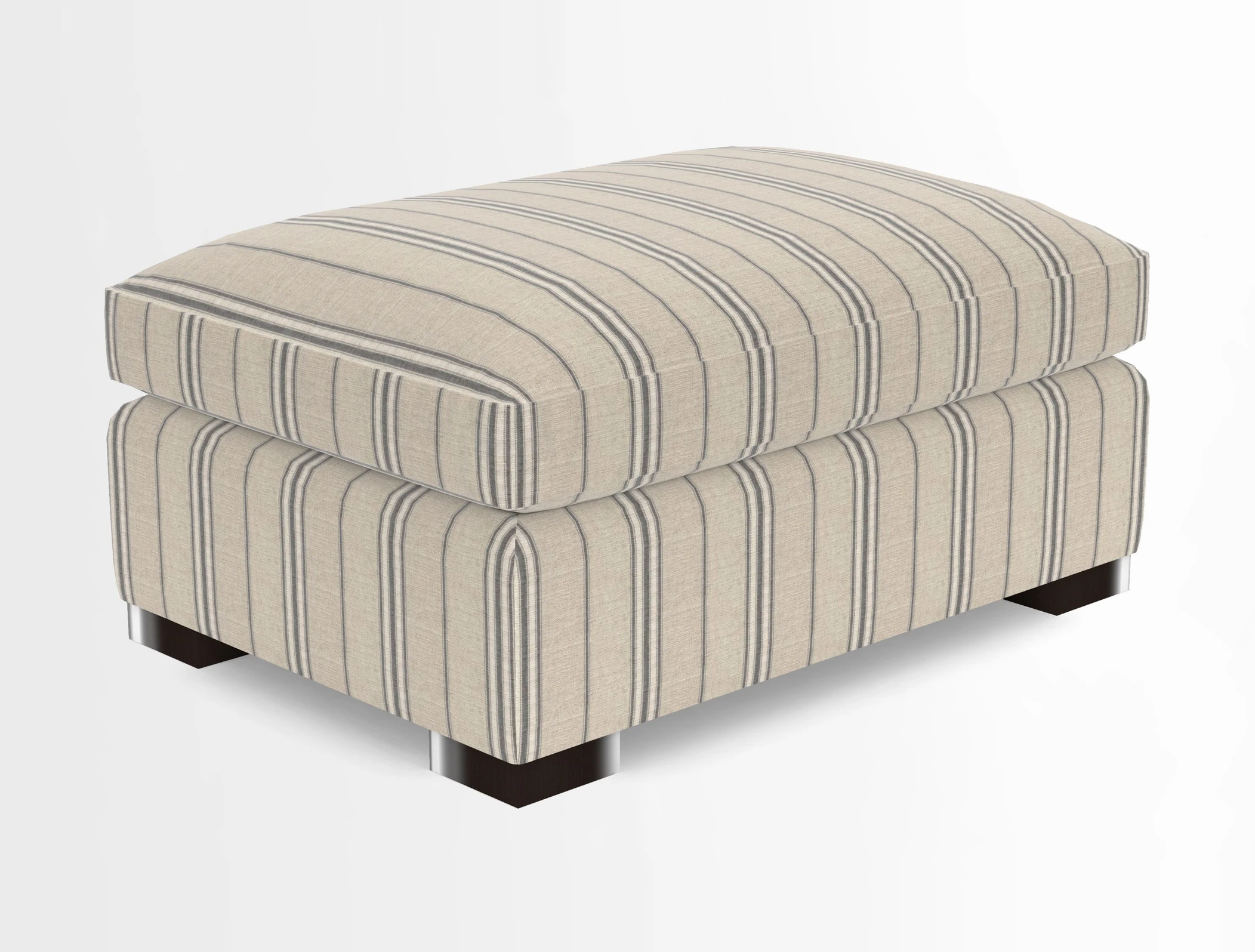 Wadenhoe Storage Footstool in Two Tone Plain Biscuit