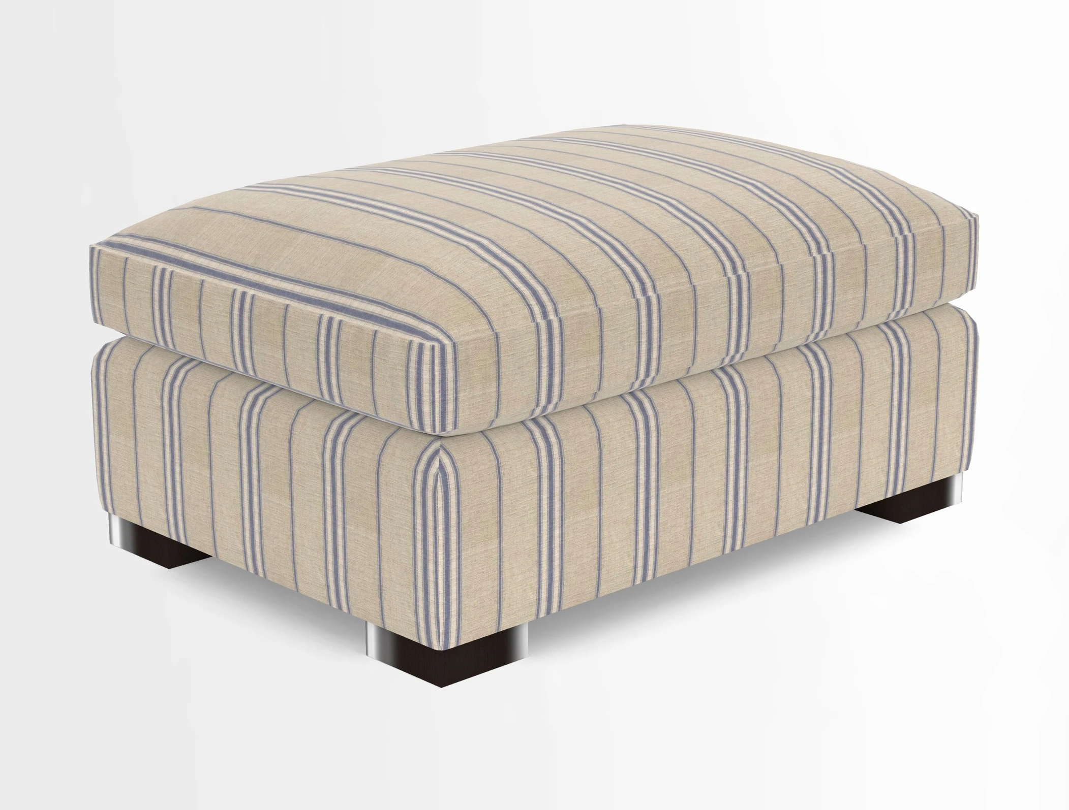 Wadenhoe Storage Footstool in Two Tone Plain Biscuit