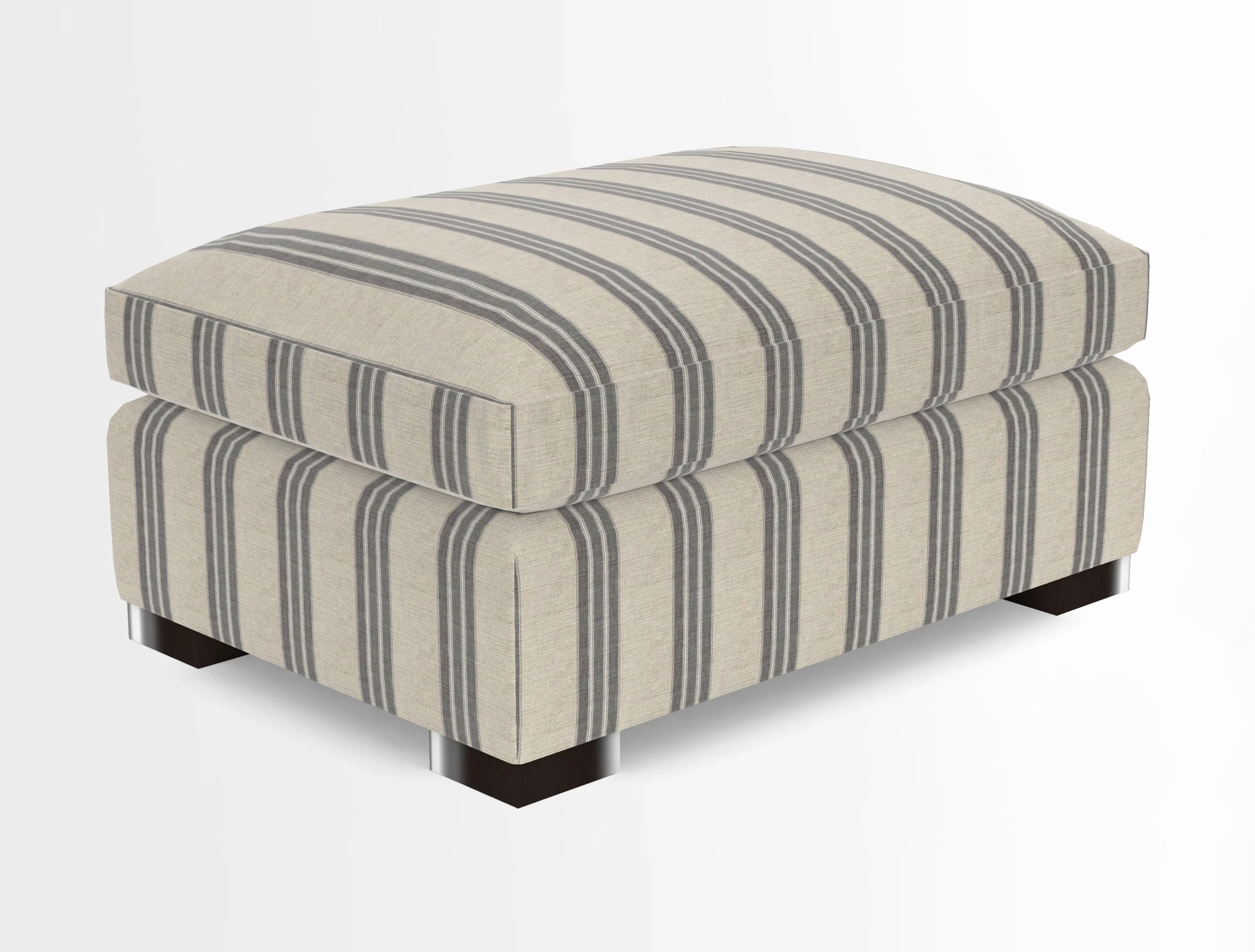 Wadenhoe Storage Footstool in Two Tone Plain Biscuit