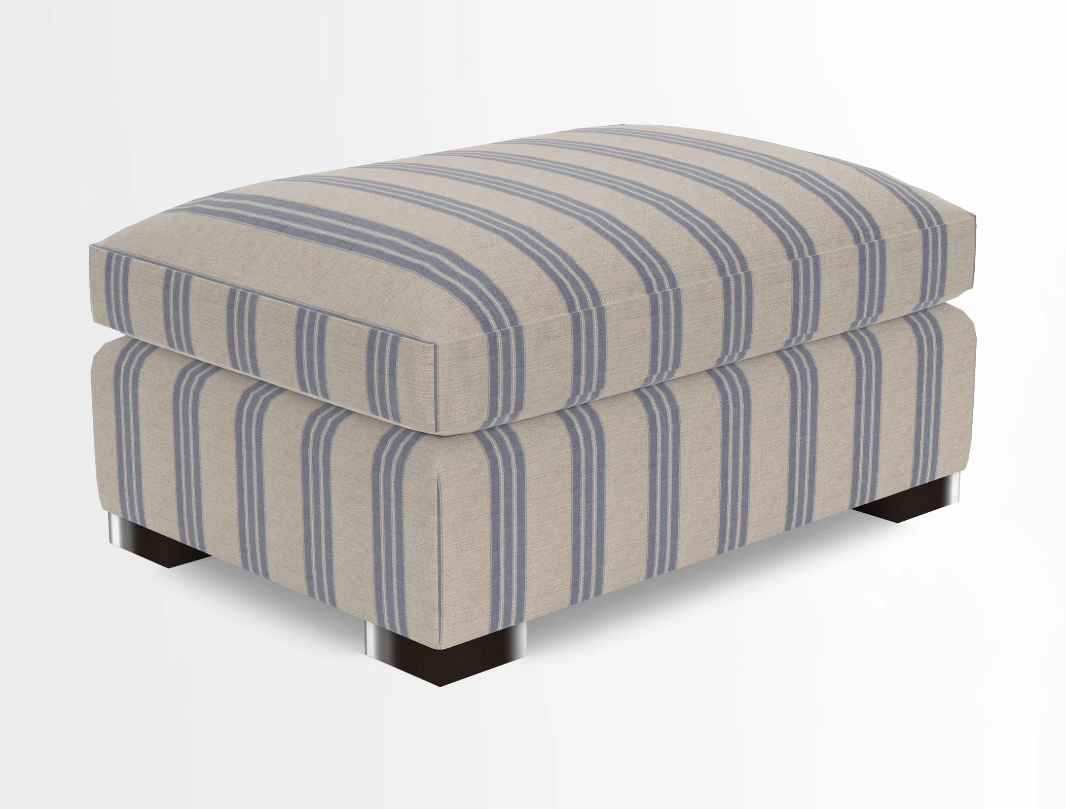 Wadenhoe Storage Footstool in Two Tone Plain Biscuit