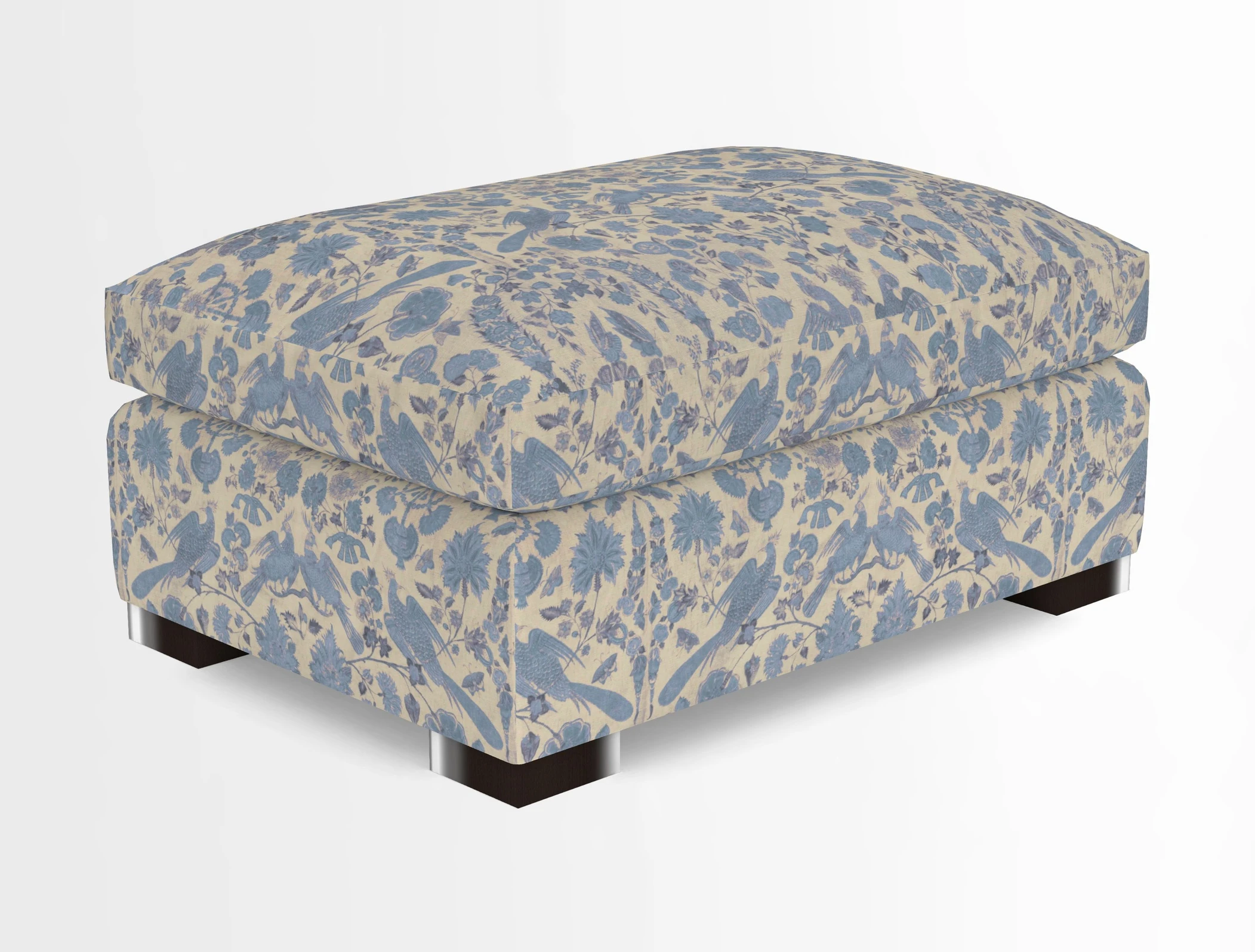 Wadenhoe Storage Footstool in Two Tone Plain Biscuit