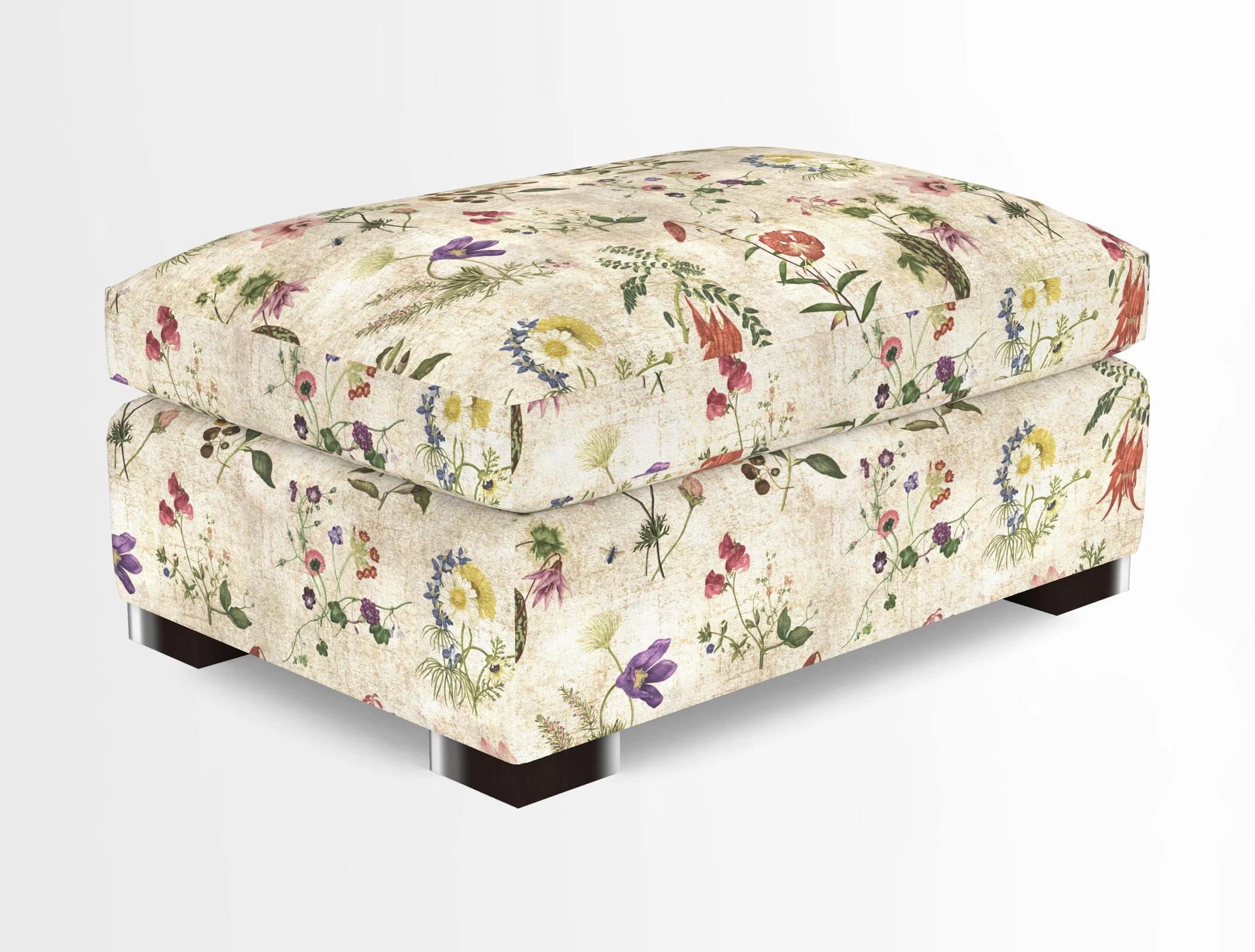 Wadenhoe Storage Footstool in Two Tone Plain Biscuit