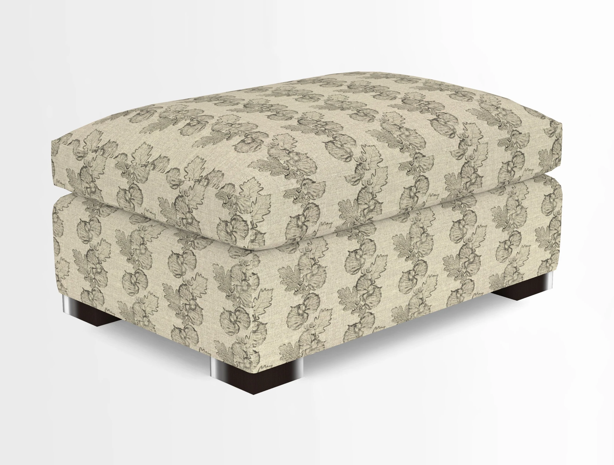 Wadenhoe Storage Footstool in Two Tone Plain Biscuit