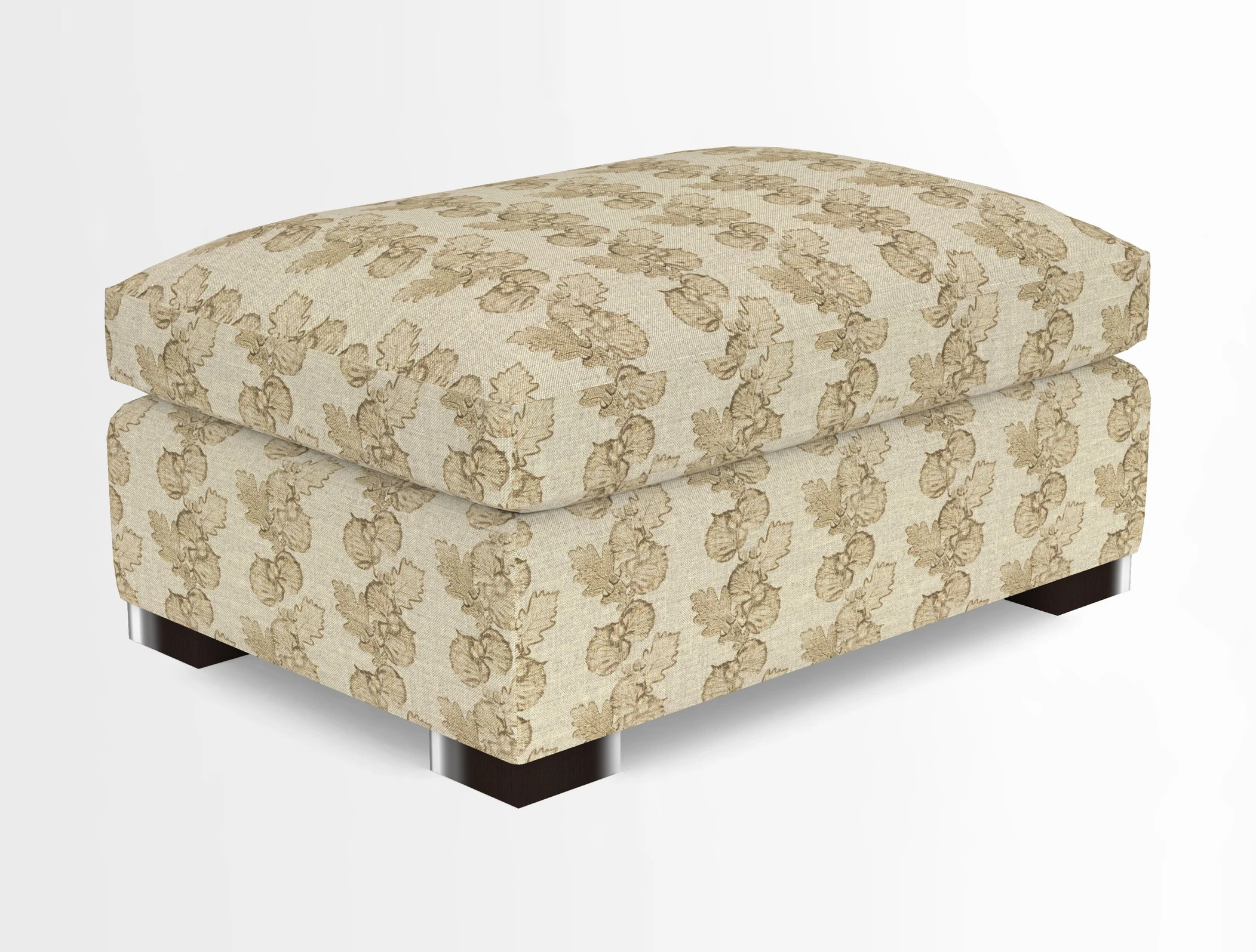 Wadenhoe Storage Footstool in Two Tone Plain Biscuit