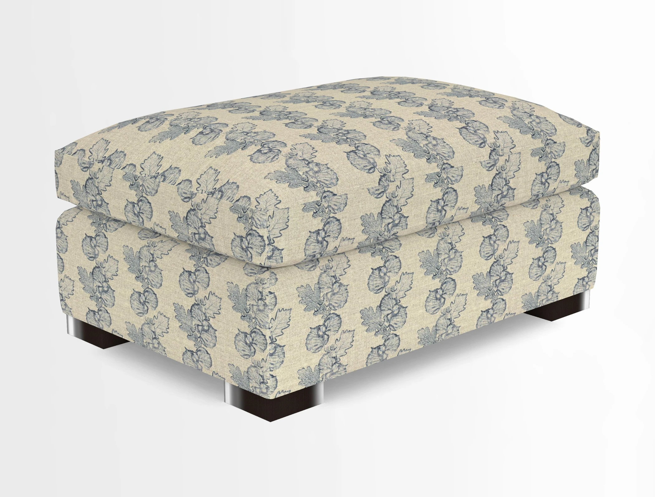 Wadenhoe Storage Footstool in Two Tone Plain Biscuit