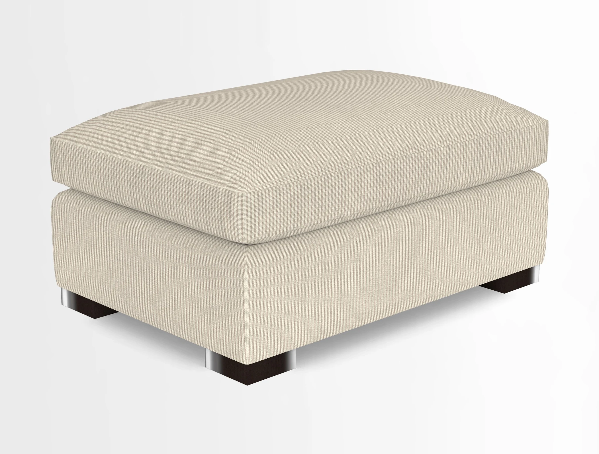 Wadenhoe Storage Footstool in Two Tone Plain Biscuit
