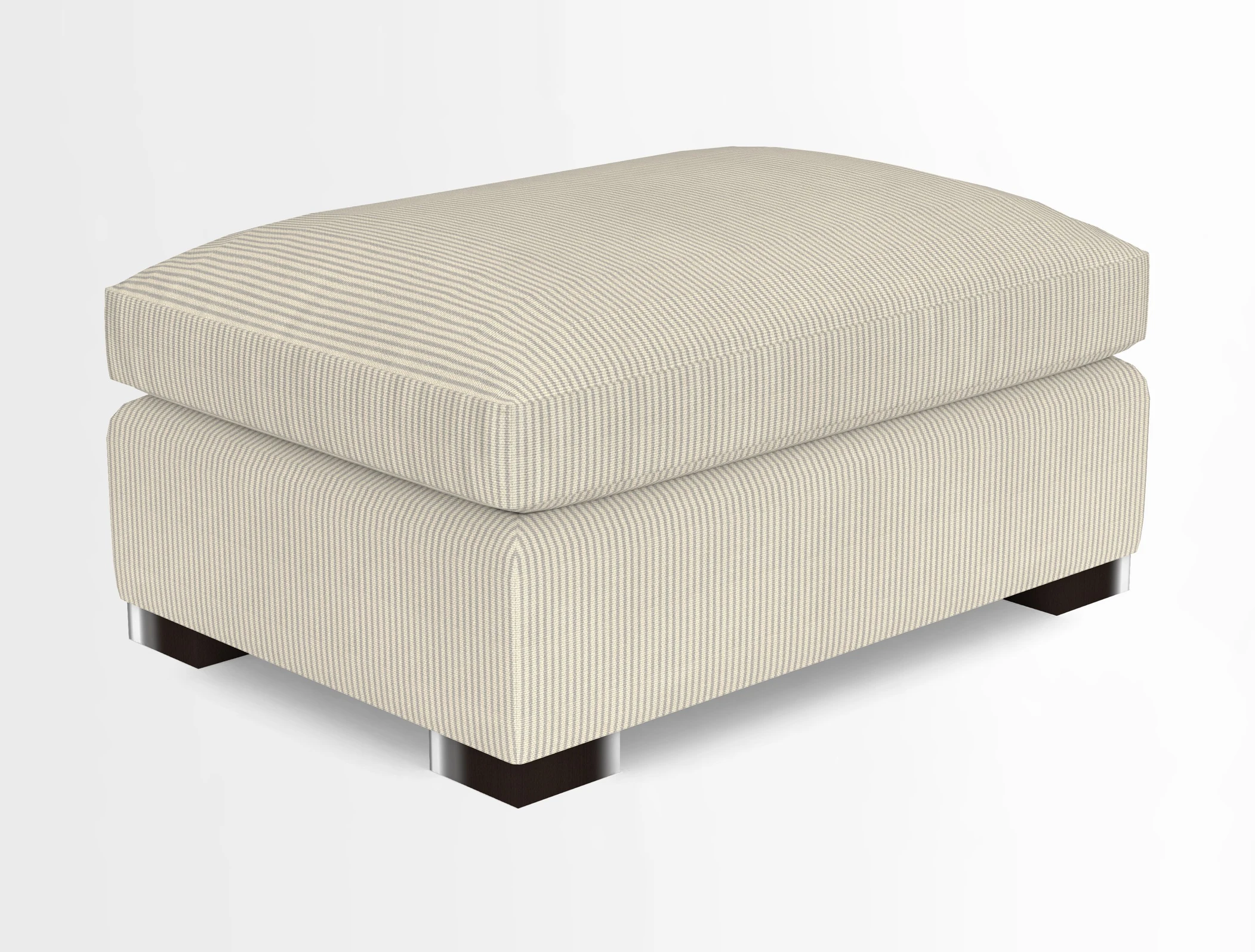 Wadenhoe Storage Footstool in Two Tone Plain Biscuit