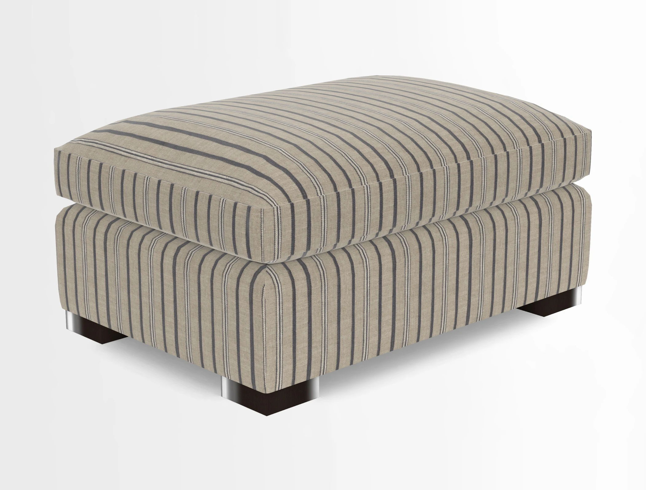 Wadenhoe Storage Footstool in Two Tone Plain Biscuit
