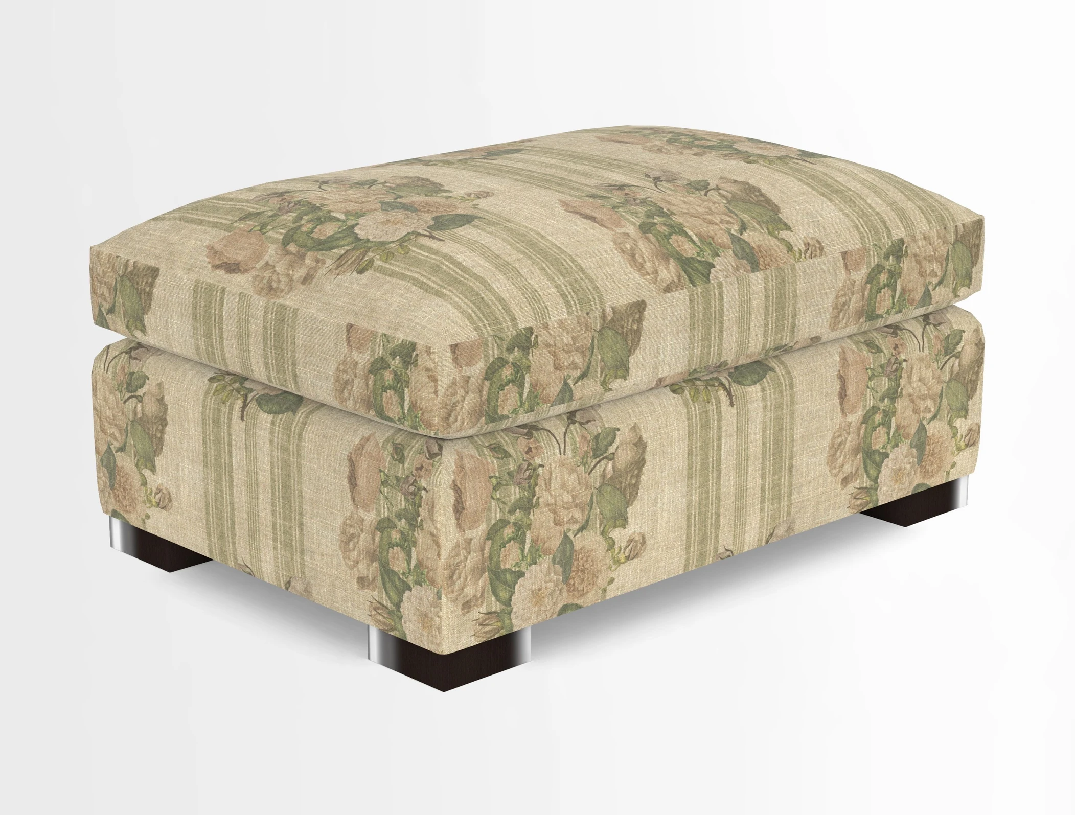 Wadenhoe Storage Footstool in Two Tone Plain Biscuit