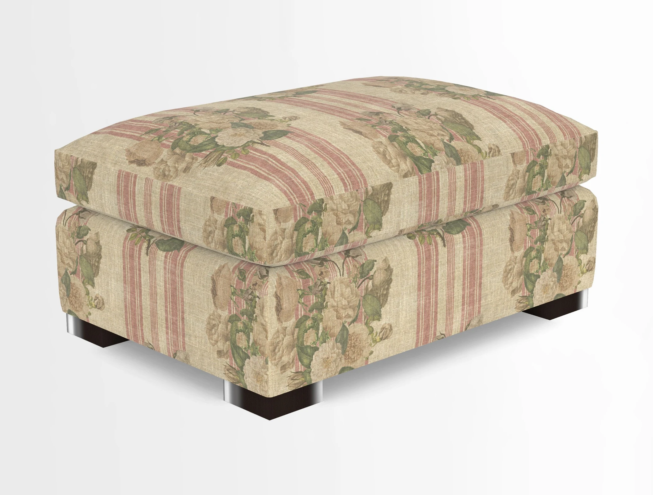 Wadenhoe Storage Footstool in Two Tone Plain Biscuit