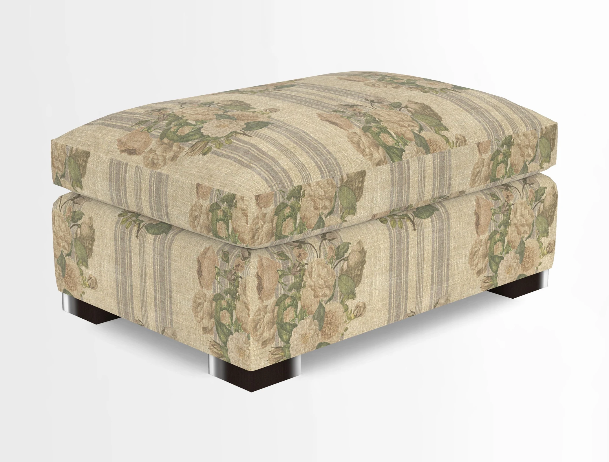 Wadenhoe Storage Footstool in Two Tone Plain Biscuit