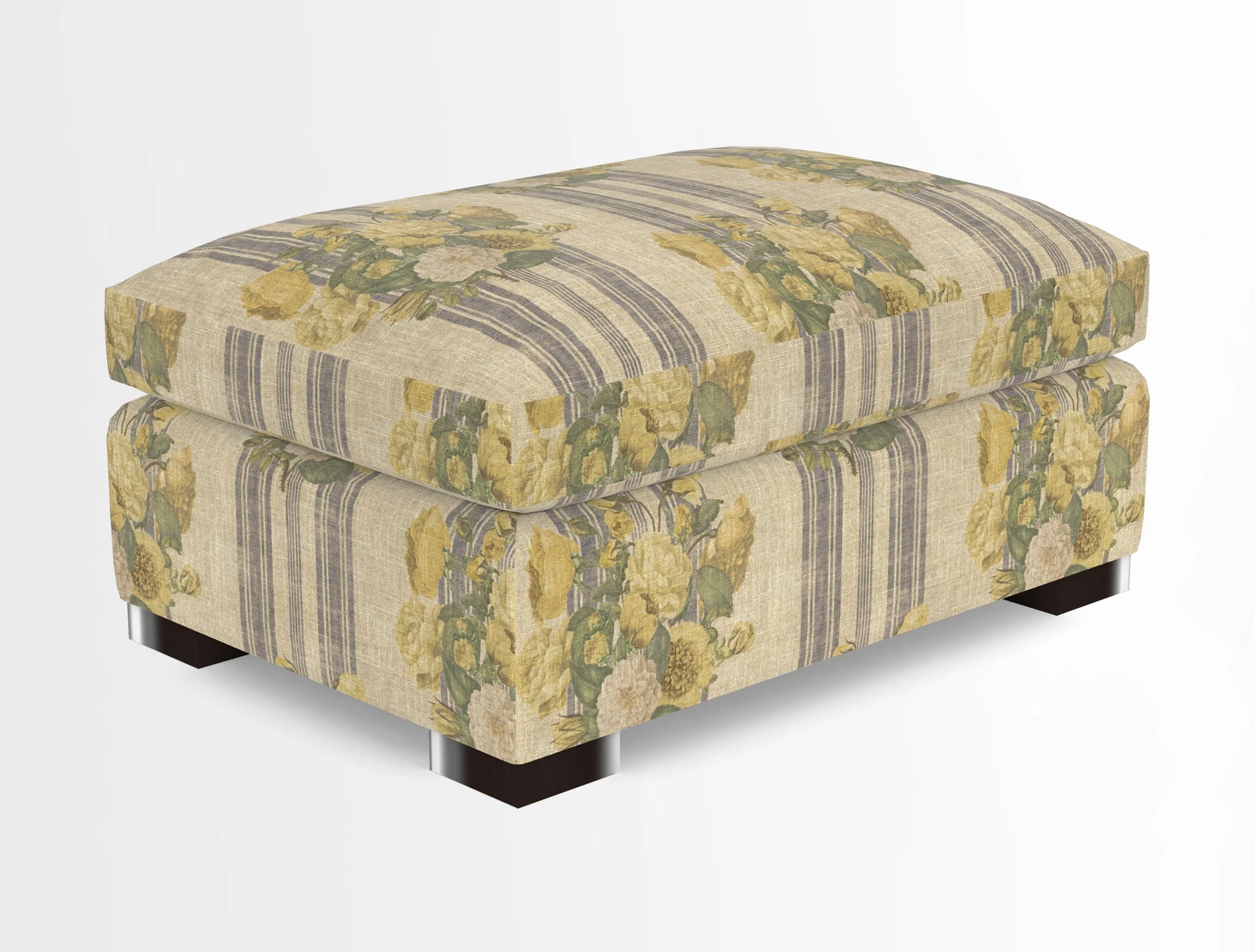 Wadenhoe Storage Footstool in Two Tone Plain Biscuit