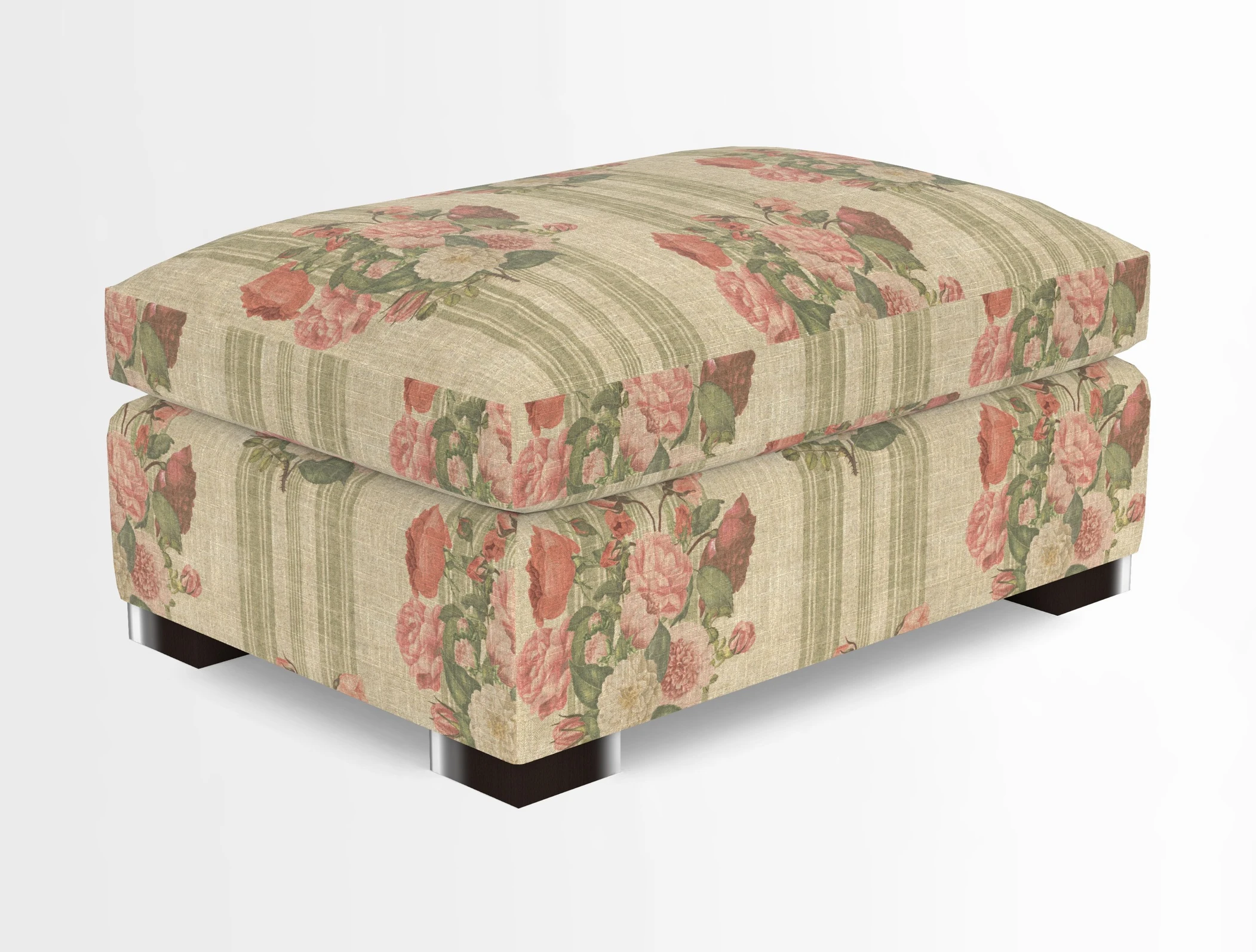 Wadenhoe Storage Footstool in Two Tone Plain Biscuit
