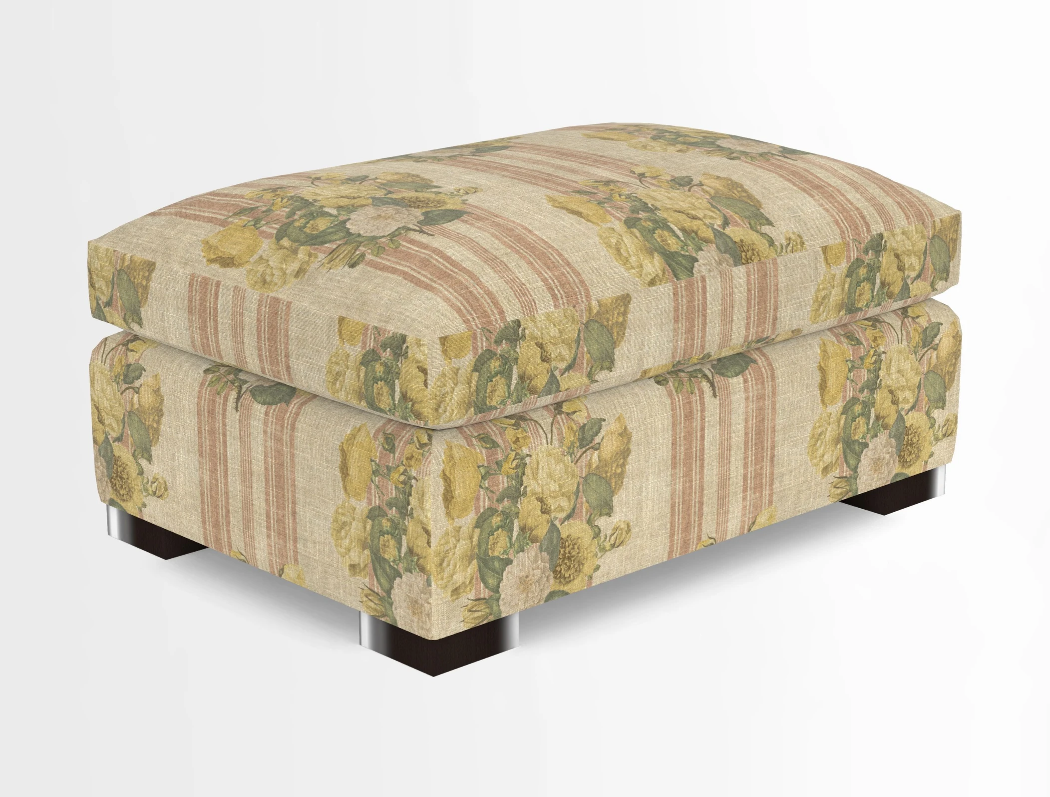 Wadenhoe Storage Footstool in Two Tone Plain Biscuit