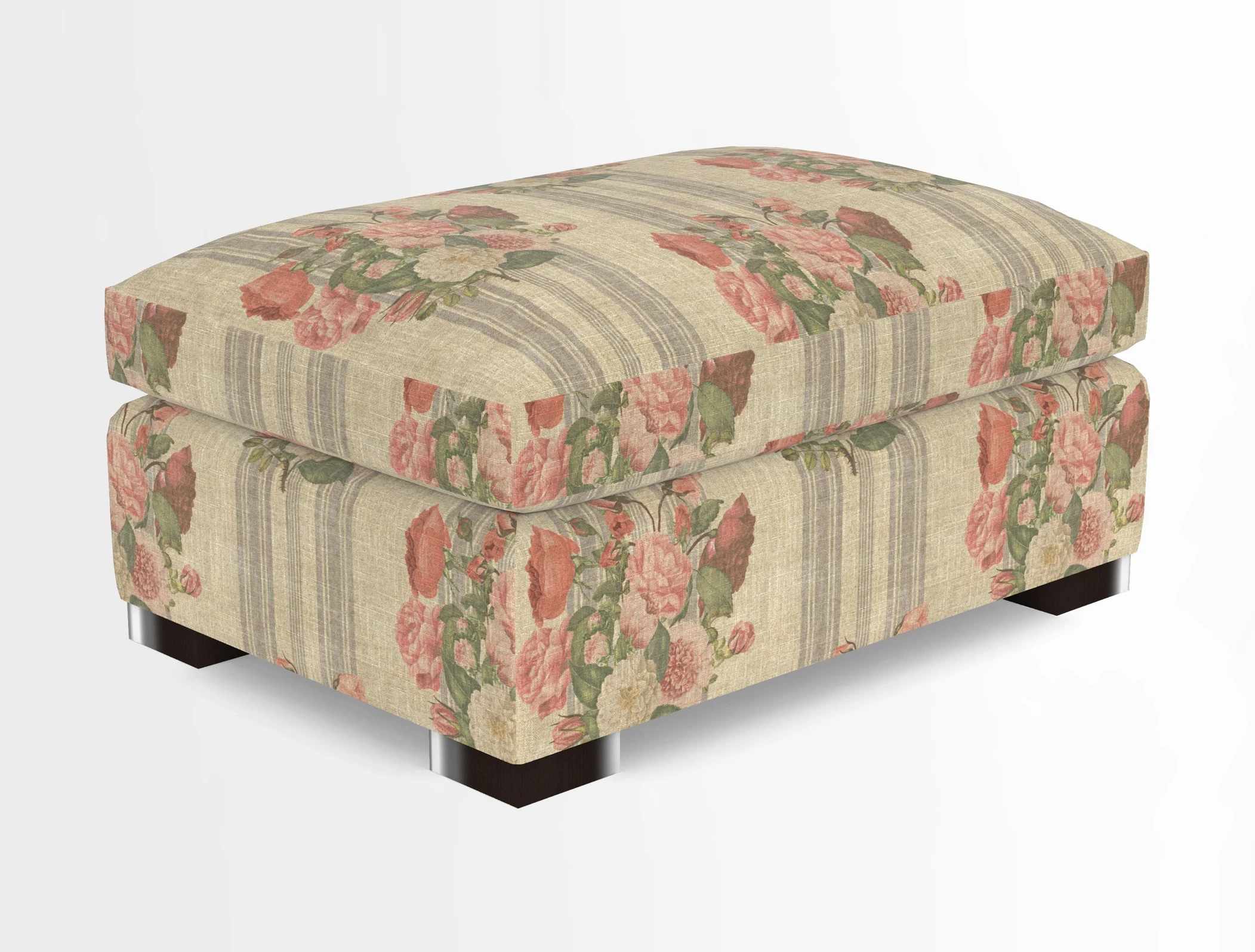 Wadenhoe Storage Footstool in Two Tone Plain Biscuit