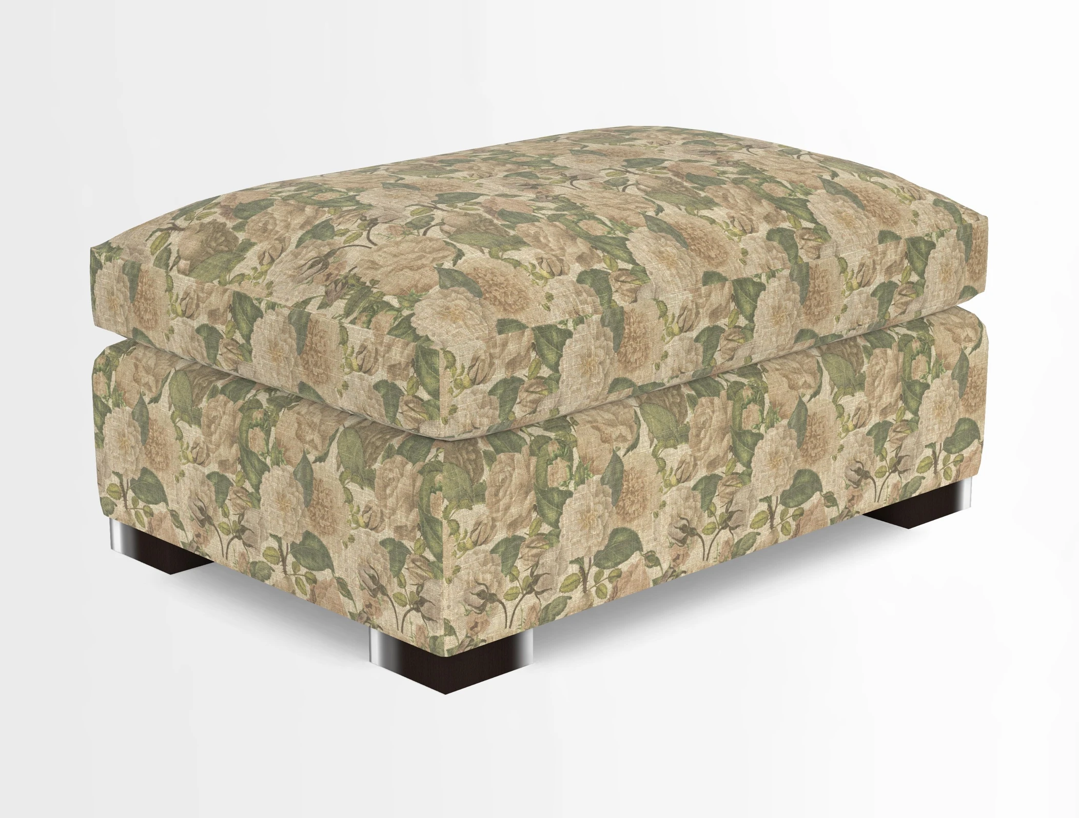 Wadenhoe Storage Footstool in Two Tone Plain Biscuit